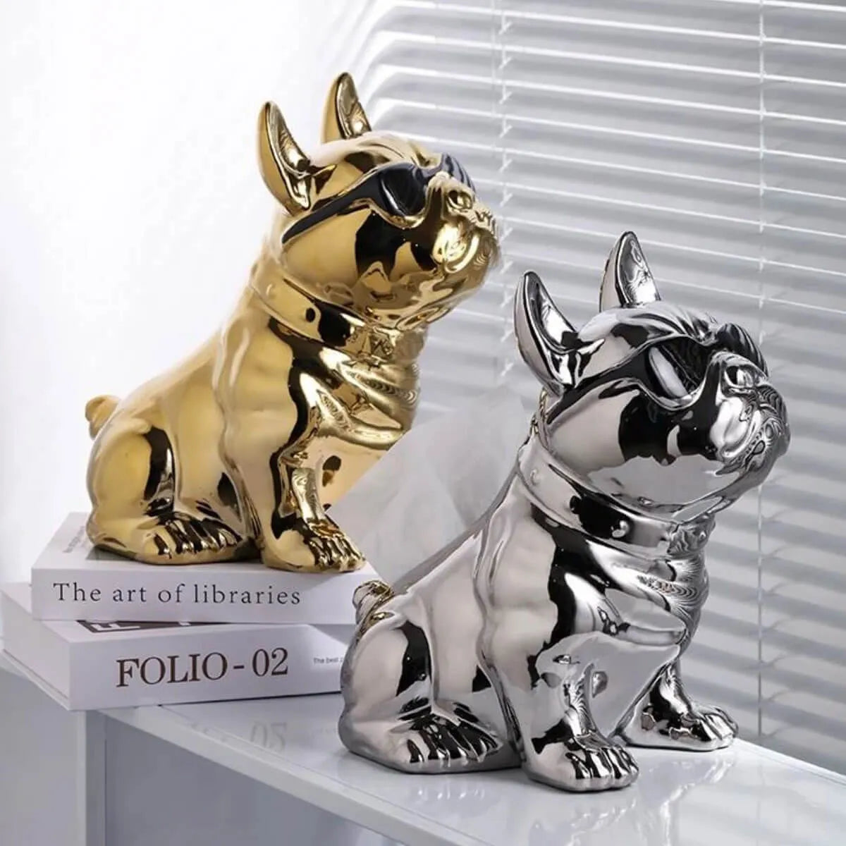 Bulldog Ceramic Tissue Box Storage Sculpture
