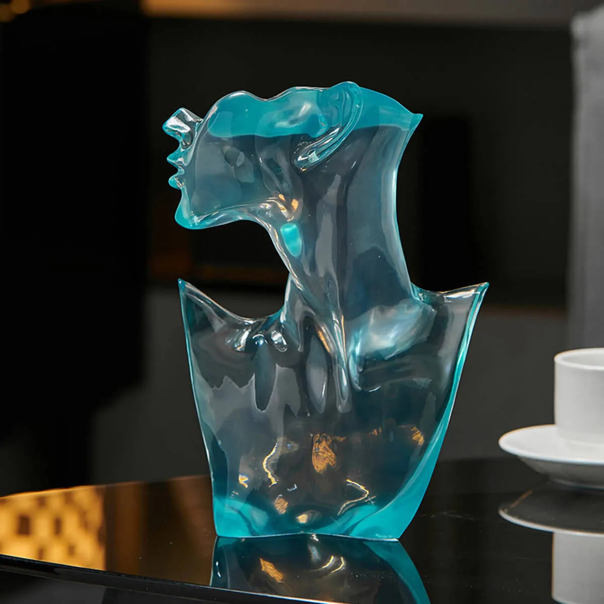 Experience Elegance: Elegant Transparent Portrait Modern Sculpture