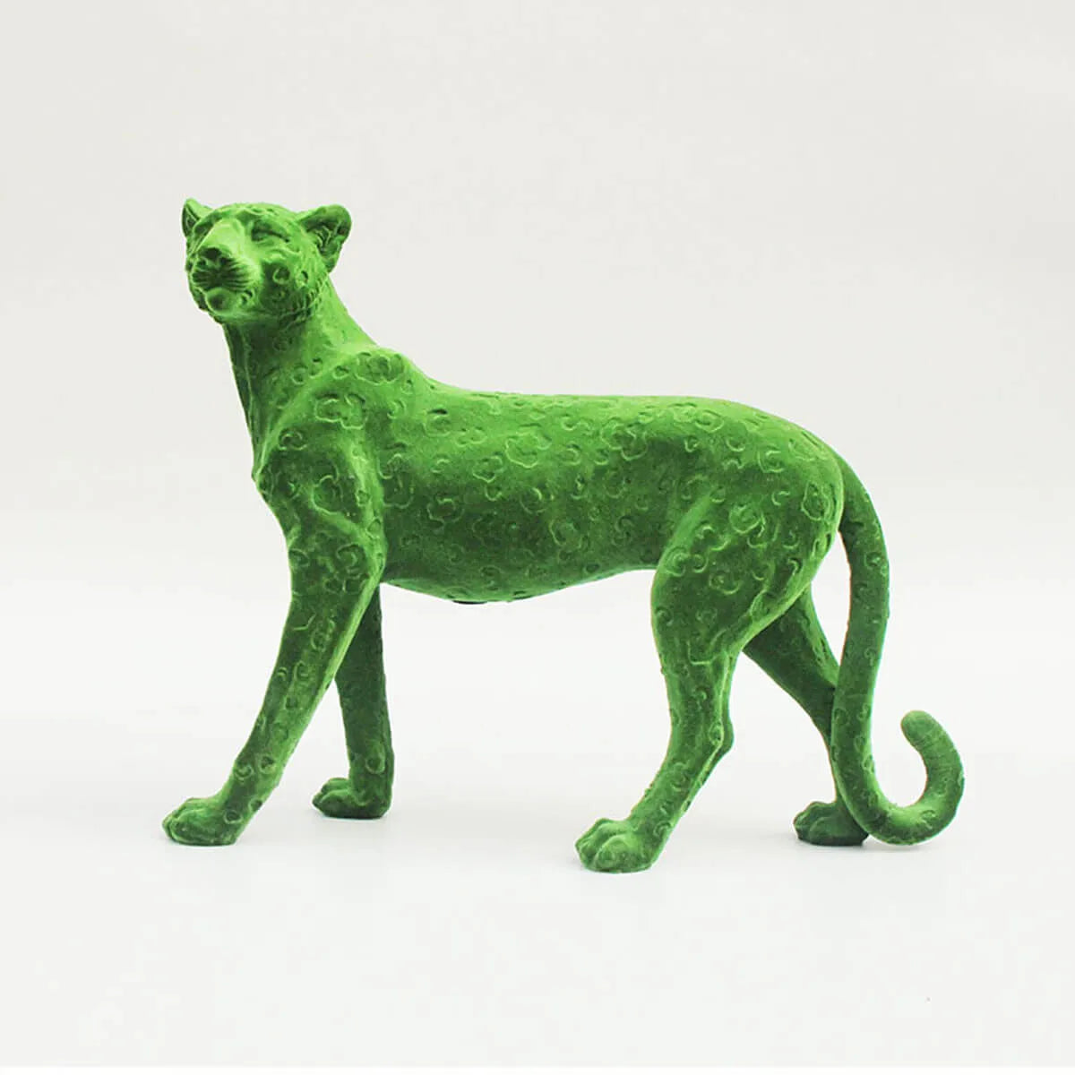 Flocking Leopard Statue Modern Animal Design Sculpture