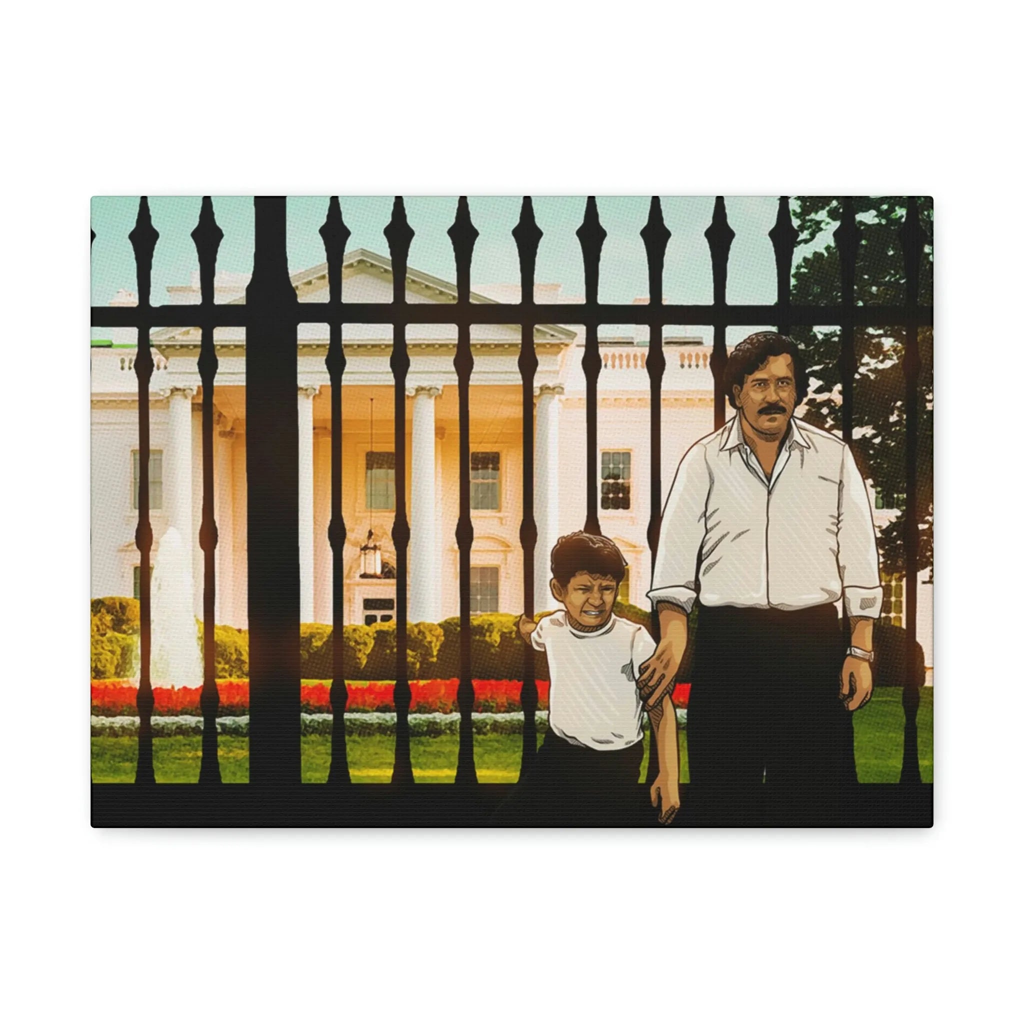 Pablo Escobar and his Son at White House Canvas Gallery Wraps