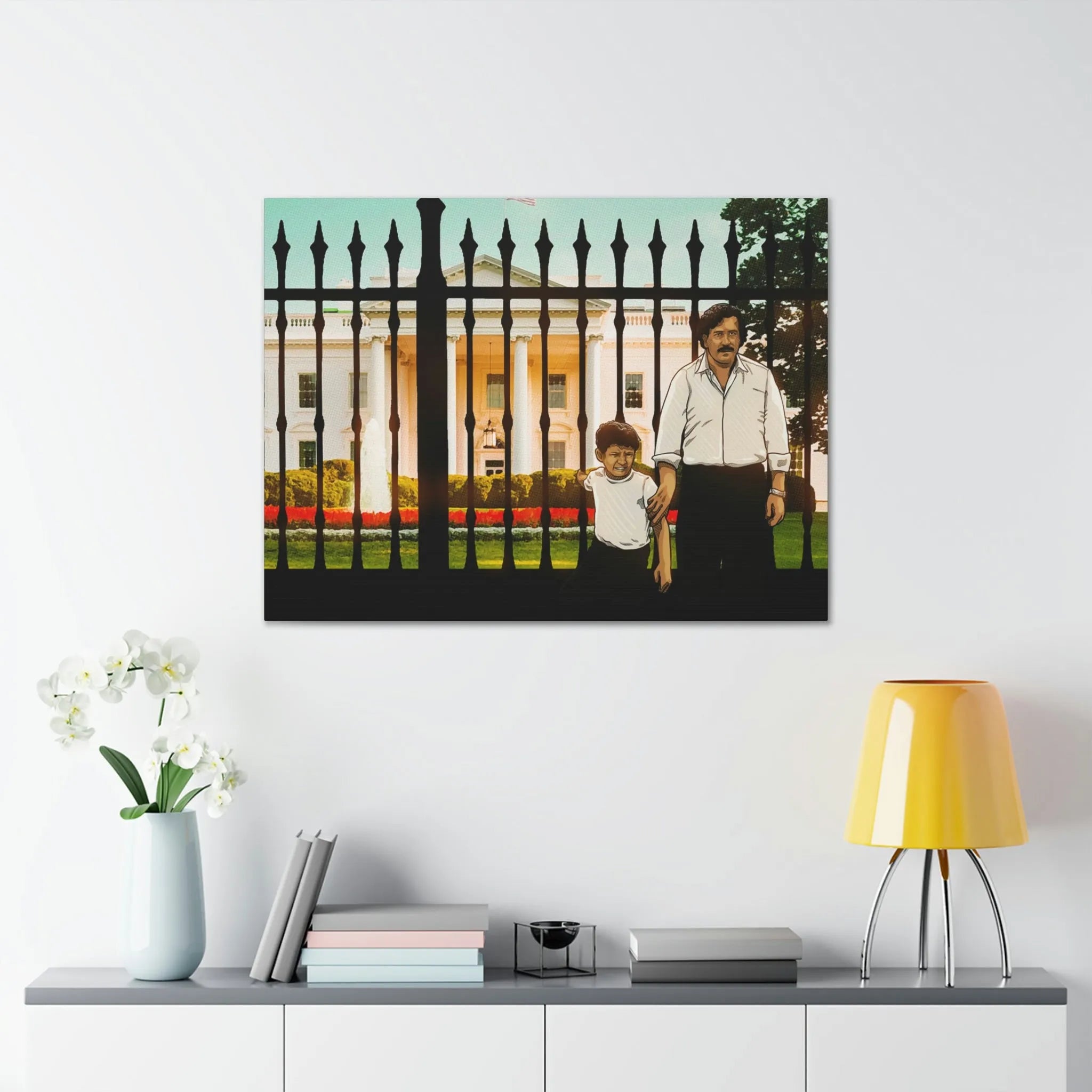 Pablo Escobar and his Son at White House Canvas Gallery Wraps