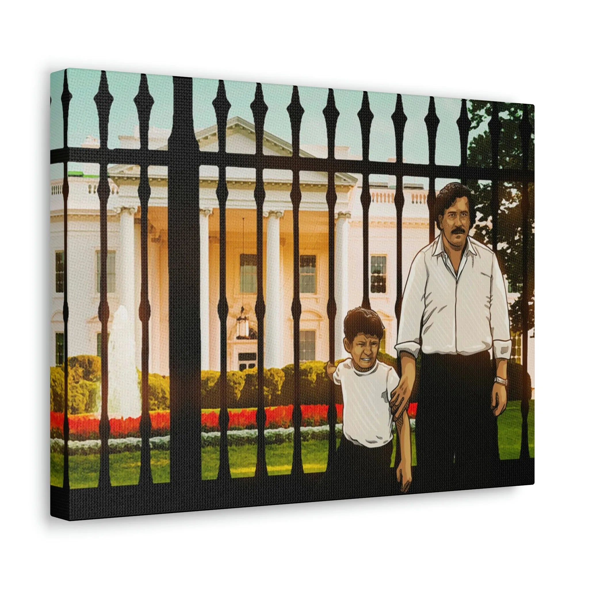Pablo Escobar and his Son at White House Canvas Gallery Wraps
