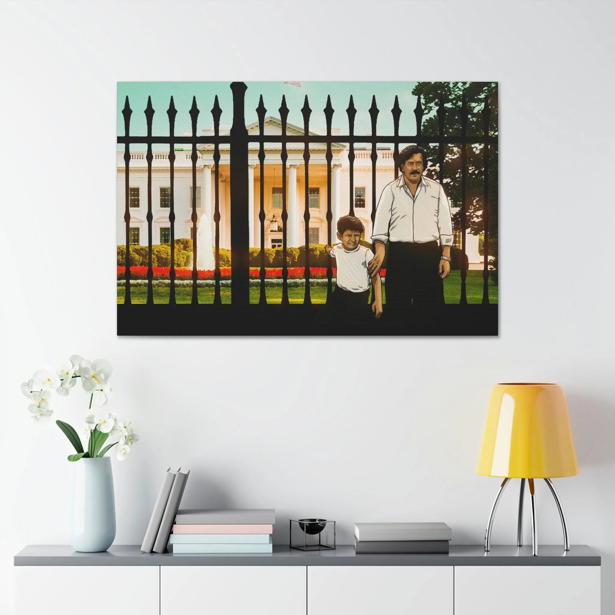Pablo Escobar and his Son at White House Canvas Gallery Wraps