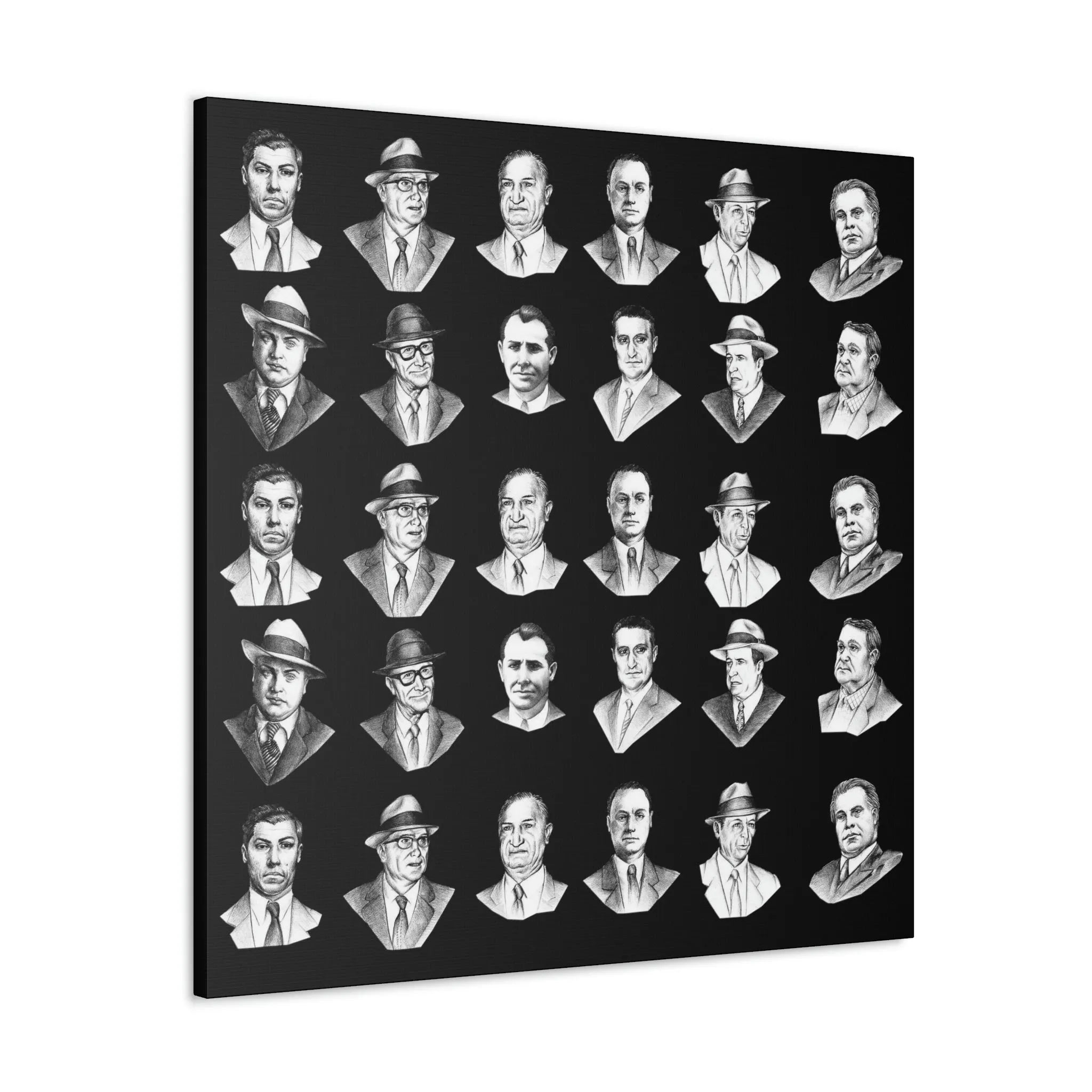 Top Real-Life Mob Bosses Cosa Nostra Canvas Gallery Wraps