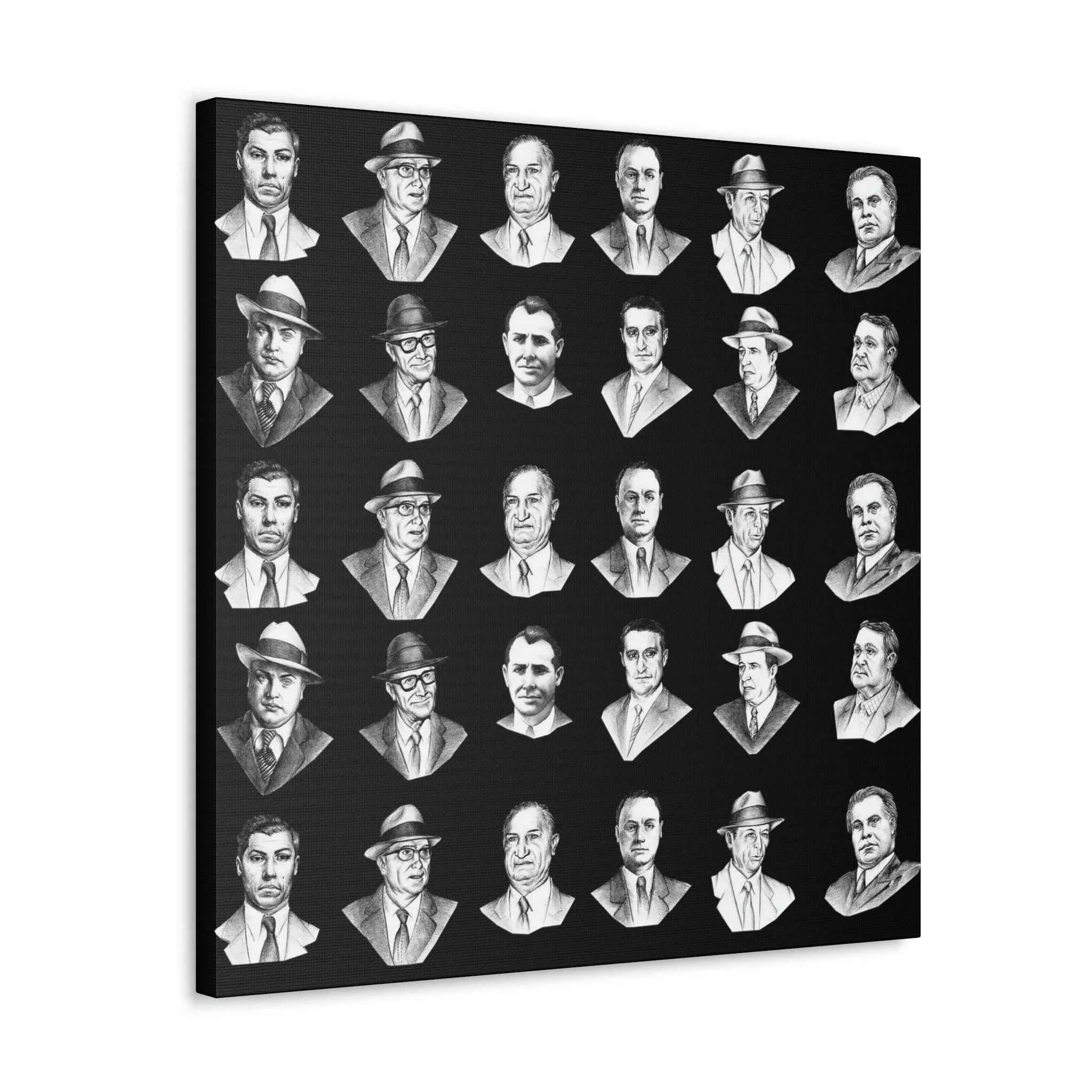Top Real-Life Mob Bosses Cosa Nostra Canvas Gallery Wraps