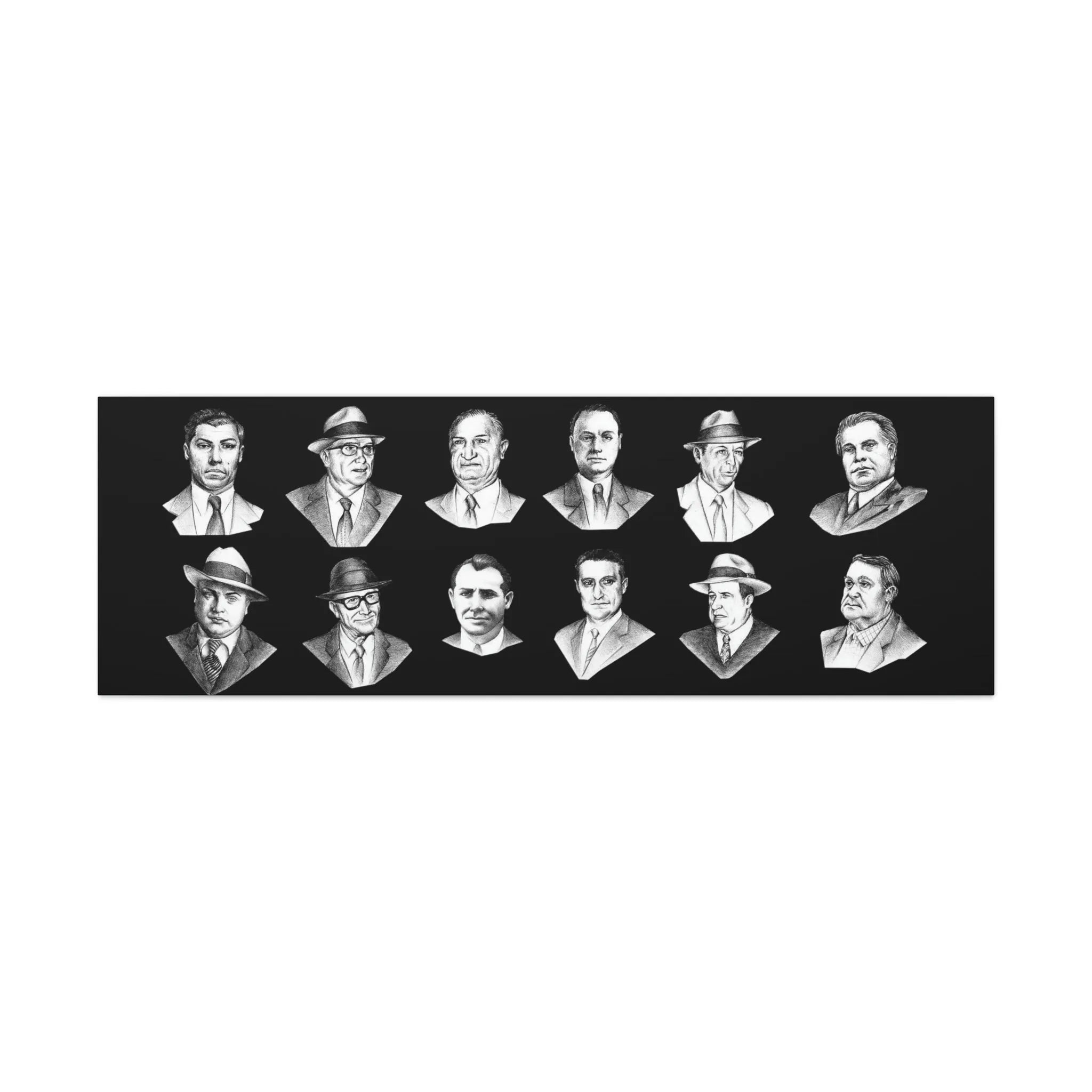 Top Real-Life Mob Bosses Cosa Nostra Canvas Gallery Wraps