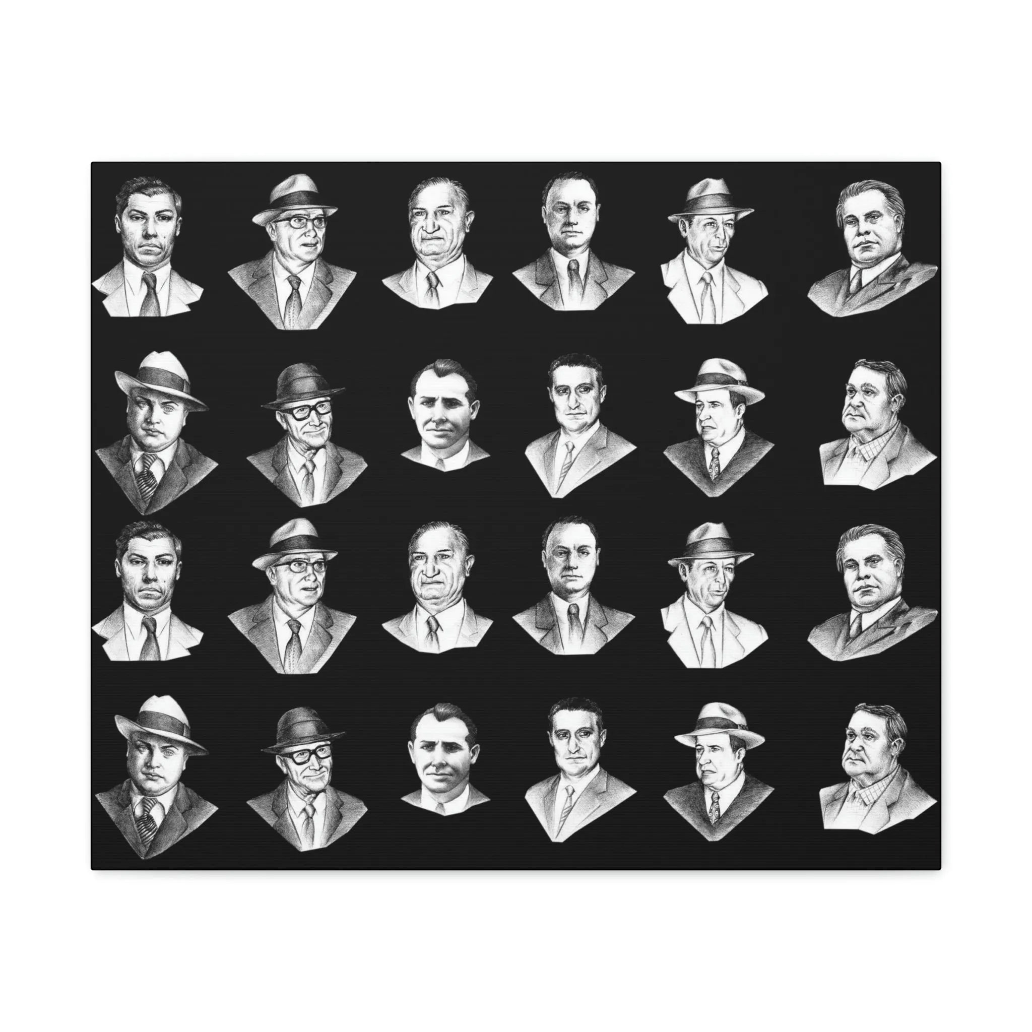 Top Real-Life Mob Bosses Cosa Nostra Canvas Gallery Wraps