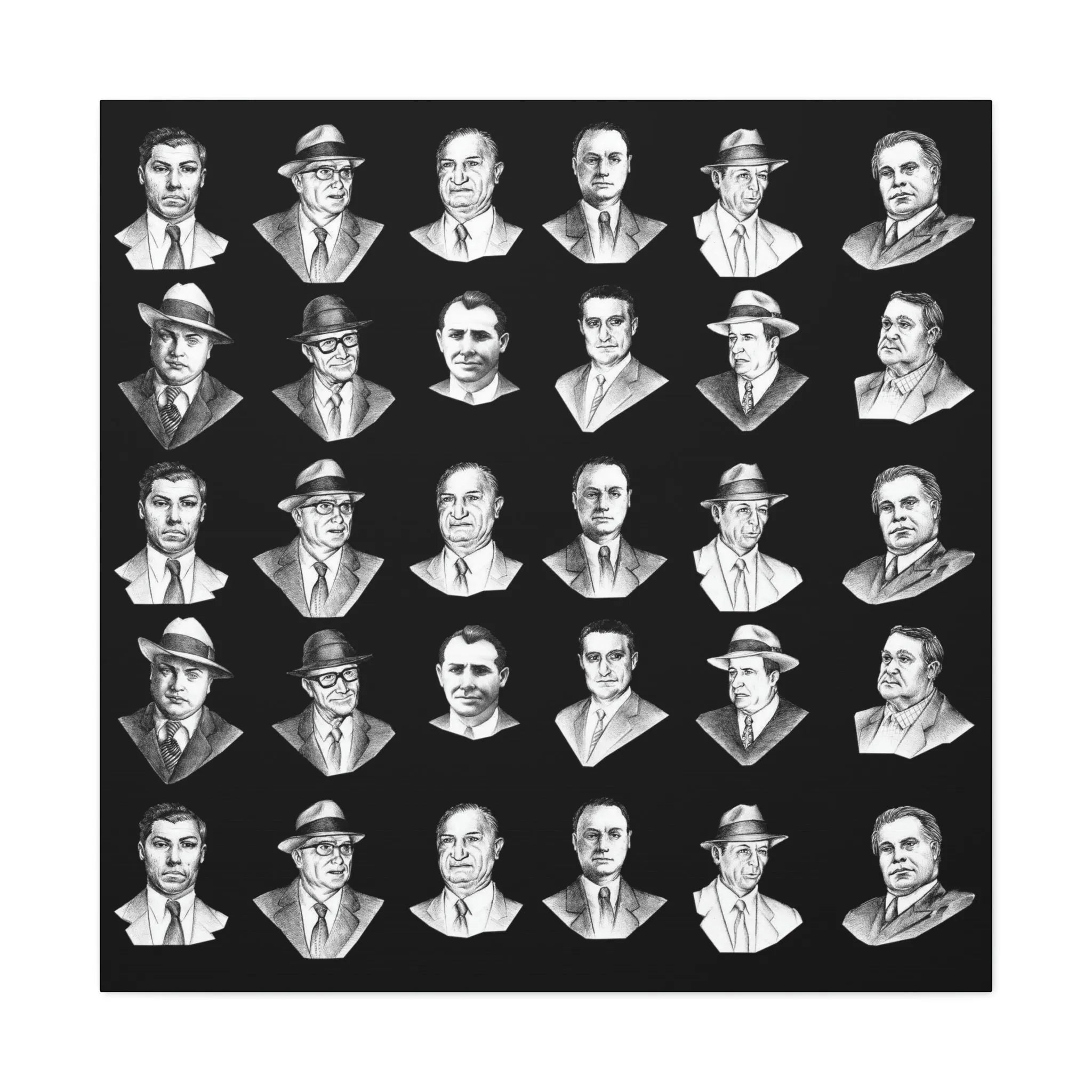 Top Real-Life Mob Bosses Cosa Nostra Canvas Gallery Wraps
