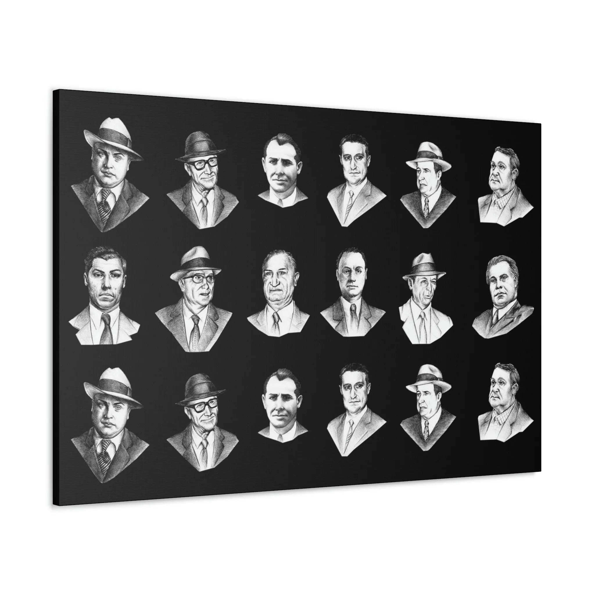 Top Real-Life Mob Bosses Cosa Nostra Canvas Gallery Wraps