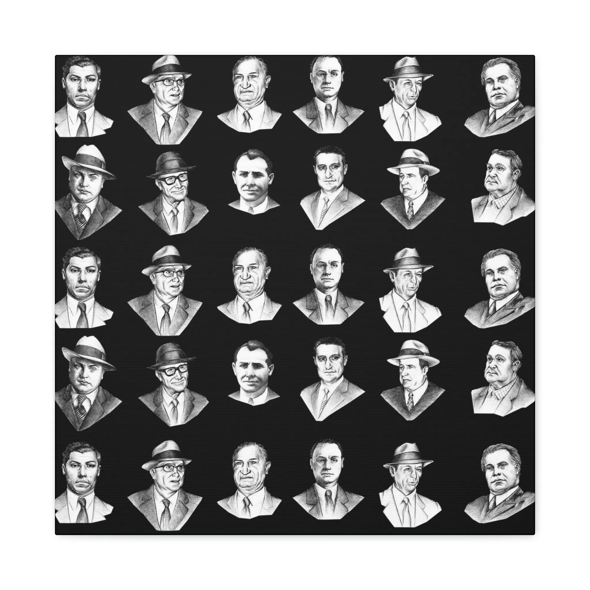 Top Real-Life Mob Bosses Cosa Nostra Canvas Gallery Wraps