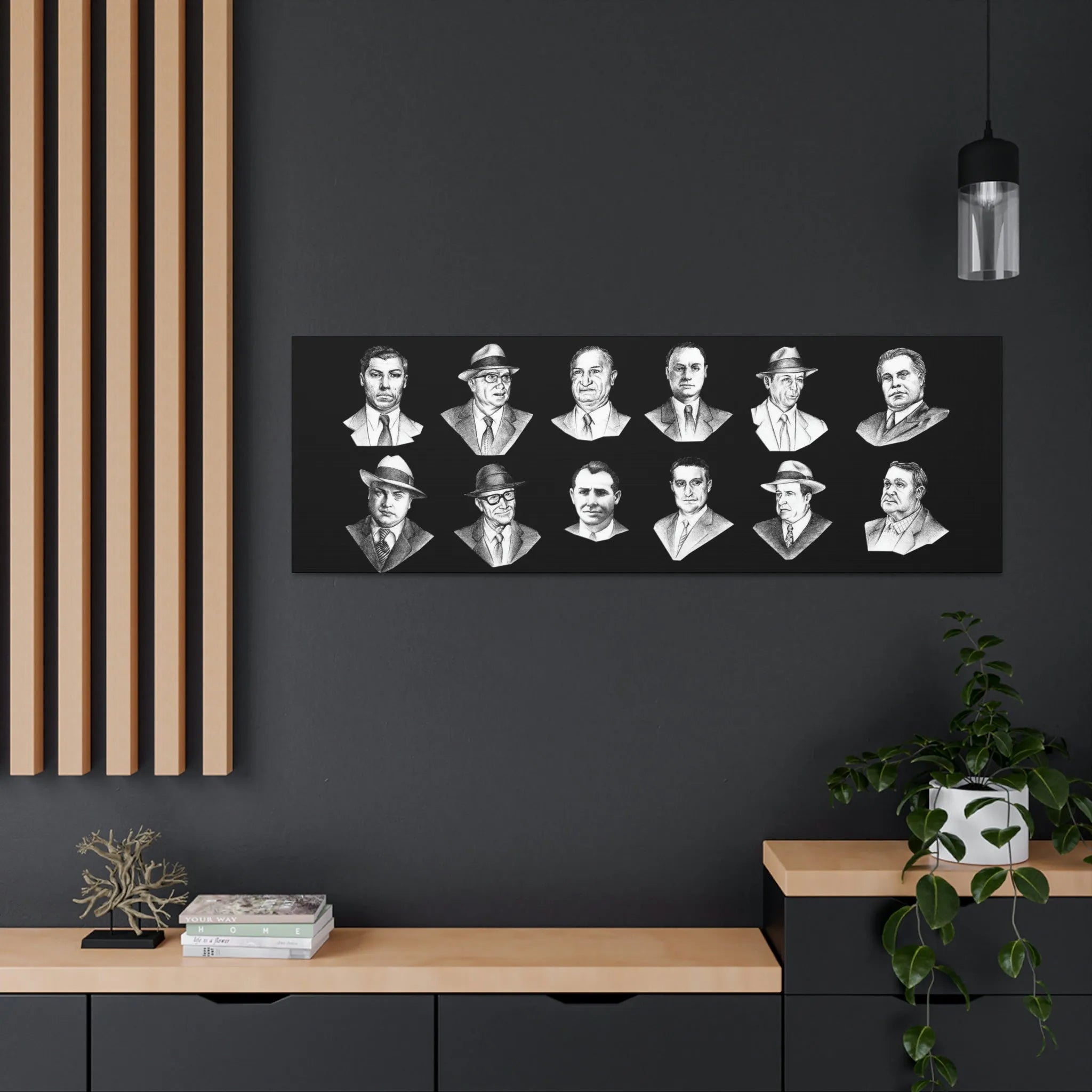 Top Real-Life Mob Bosses Cosa Nostra Canvas Gallery Wraps