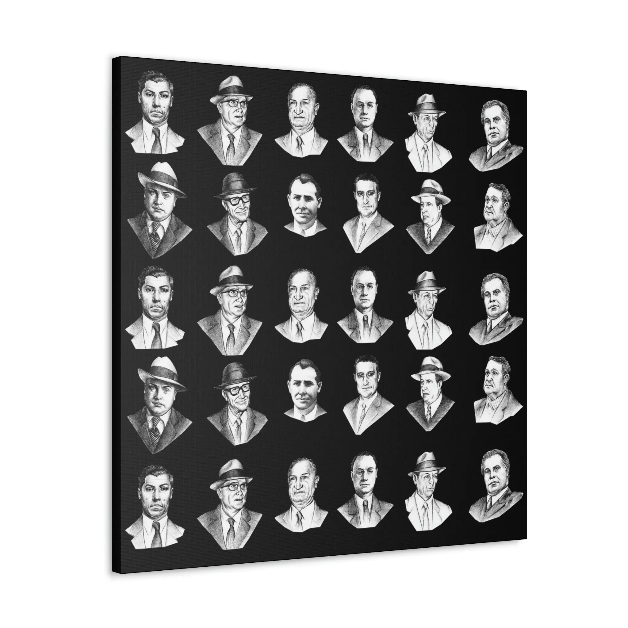 Top Real-Life Mob Bosses Cosa Nostra Canvas Gallery Wraps