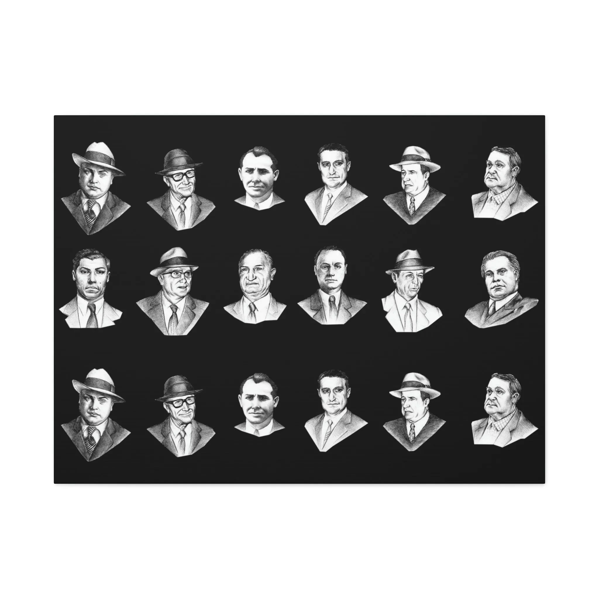 Top Real-Life Mob Bosses Cosa Nostra Canvas Gallery Wraps