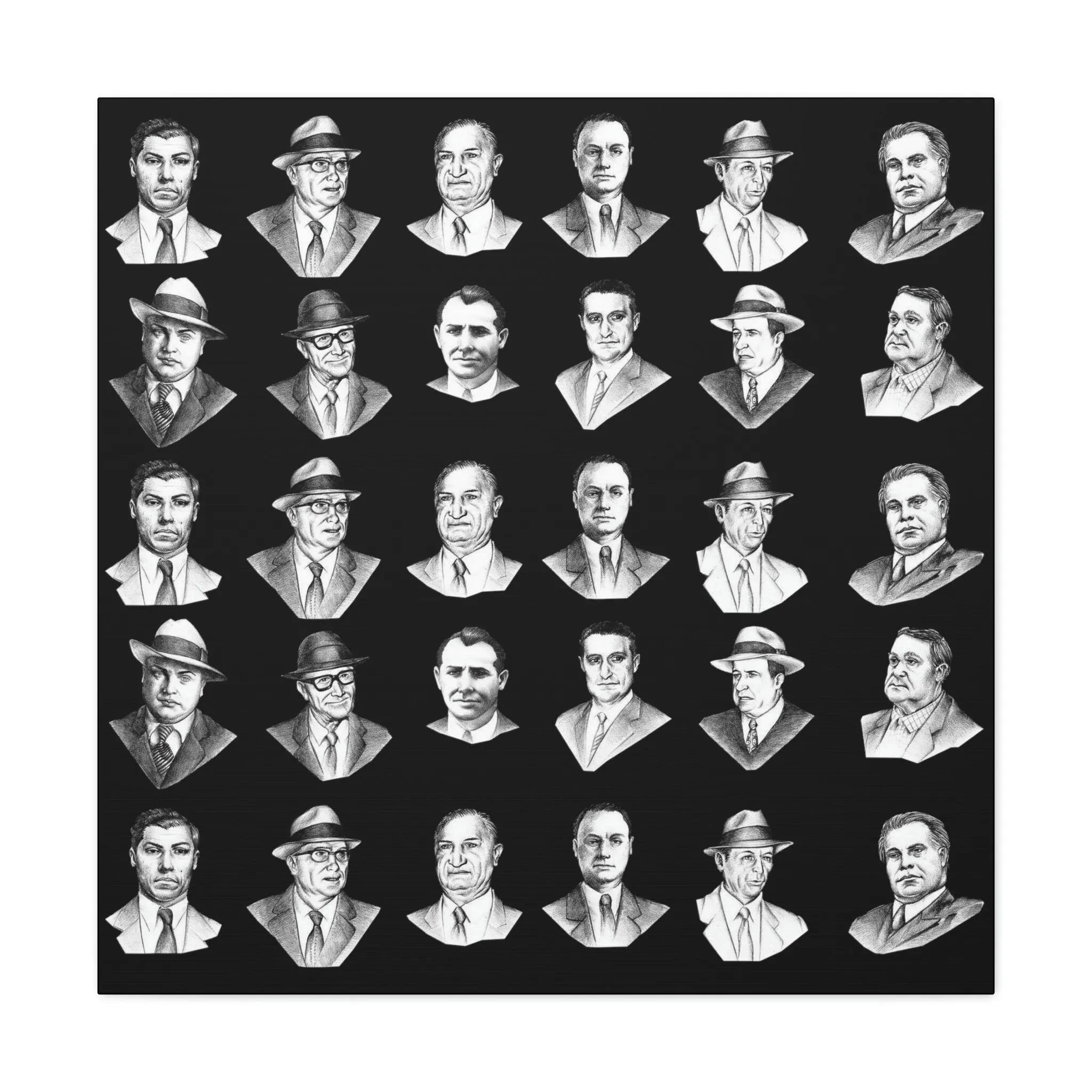 Top Real-Life Mob Bosses Cosa Nostra Canvas Gallery Wraps