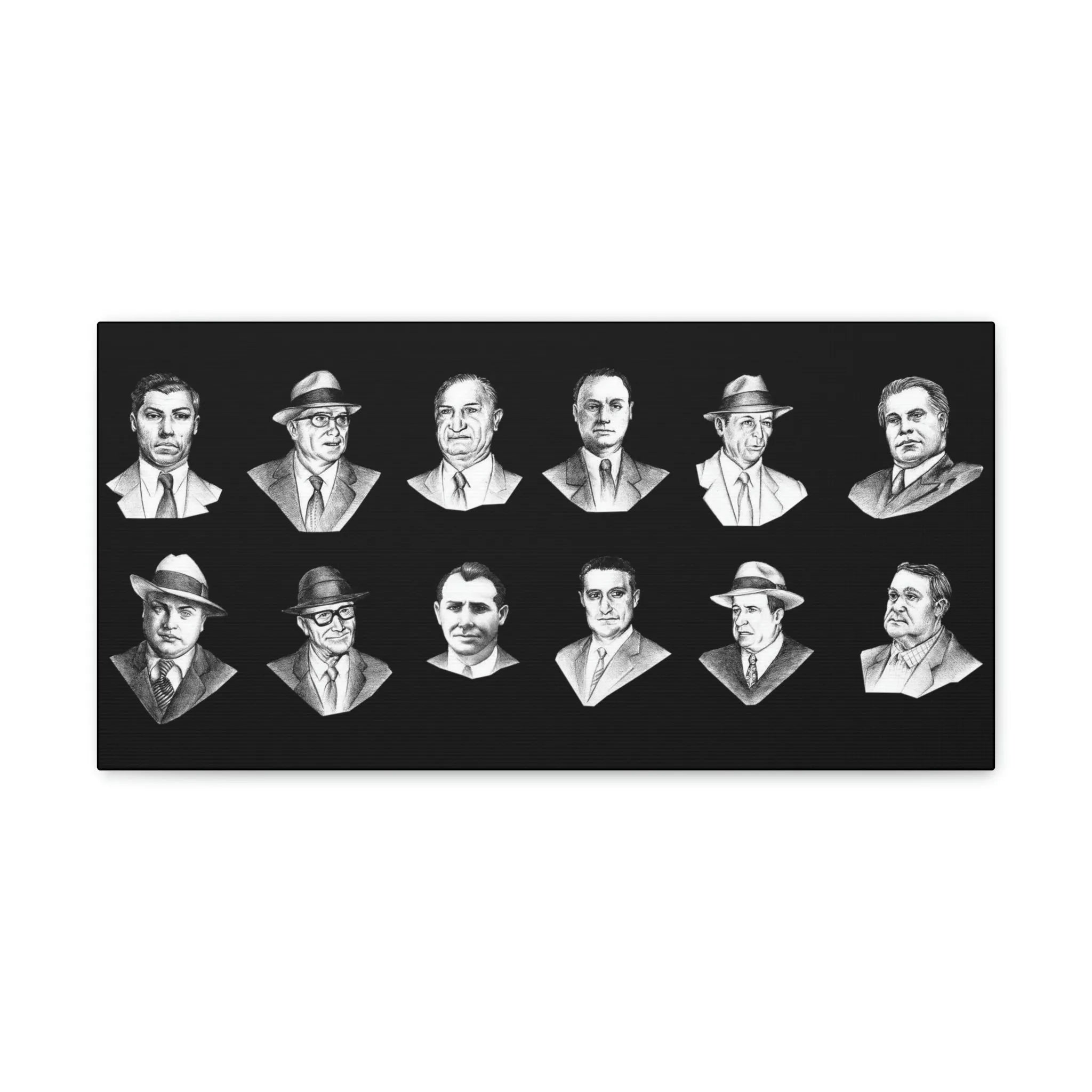 Top Real-Life Mob Bosses Cosa Nostra Canvas Gallery Wraps