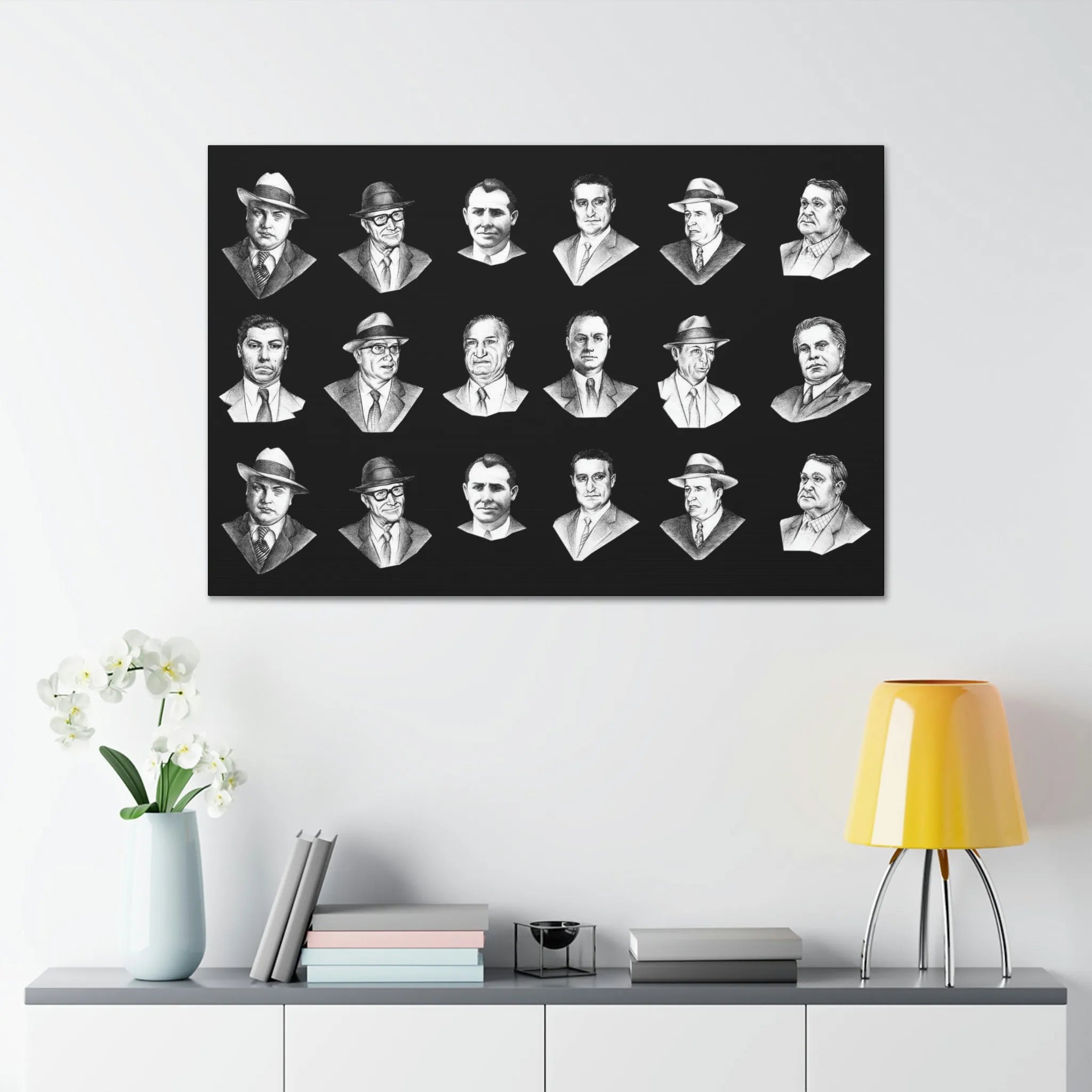 Top Real-Life Mob Bosses Cosa Nostra Canvas Gallery Wraps
