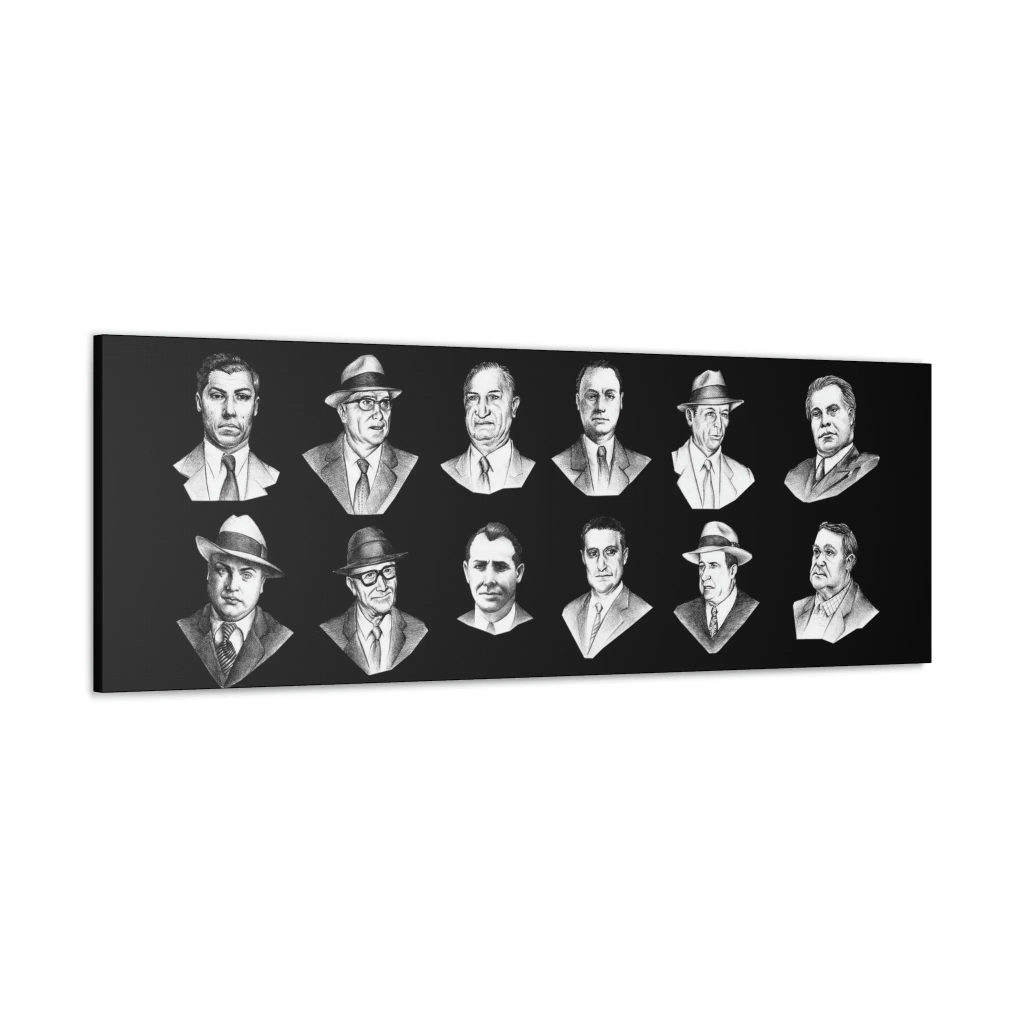 Top Real-Life Mob Bosses Cosa Nostra Canvas Gallery Wraps