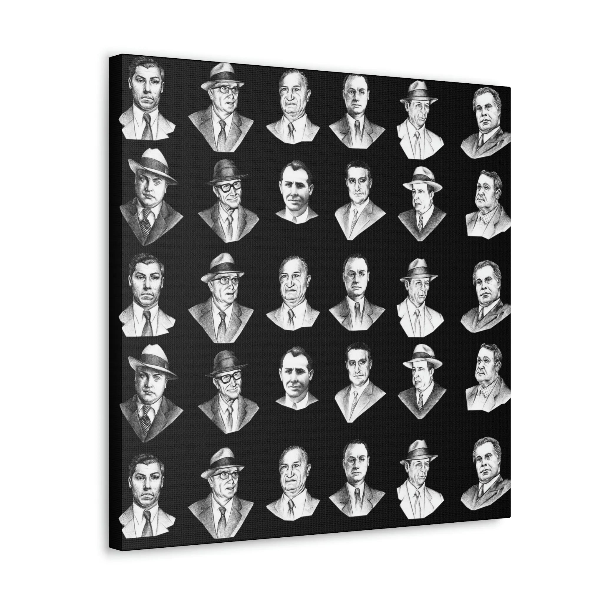 Top Real-Life Mob Bosses Cosa Nostra Canvas Gallery Wraps