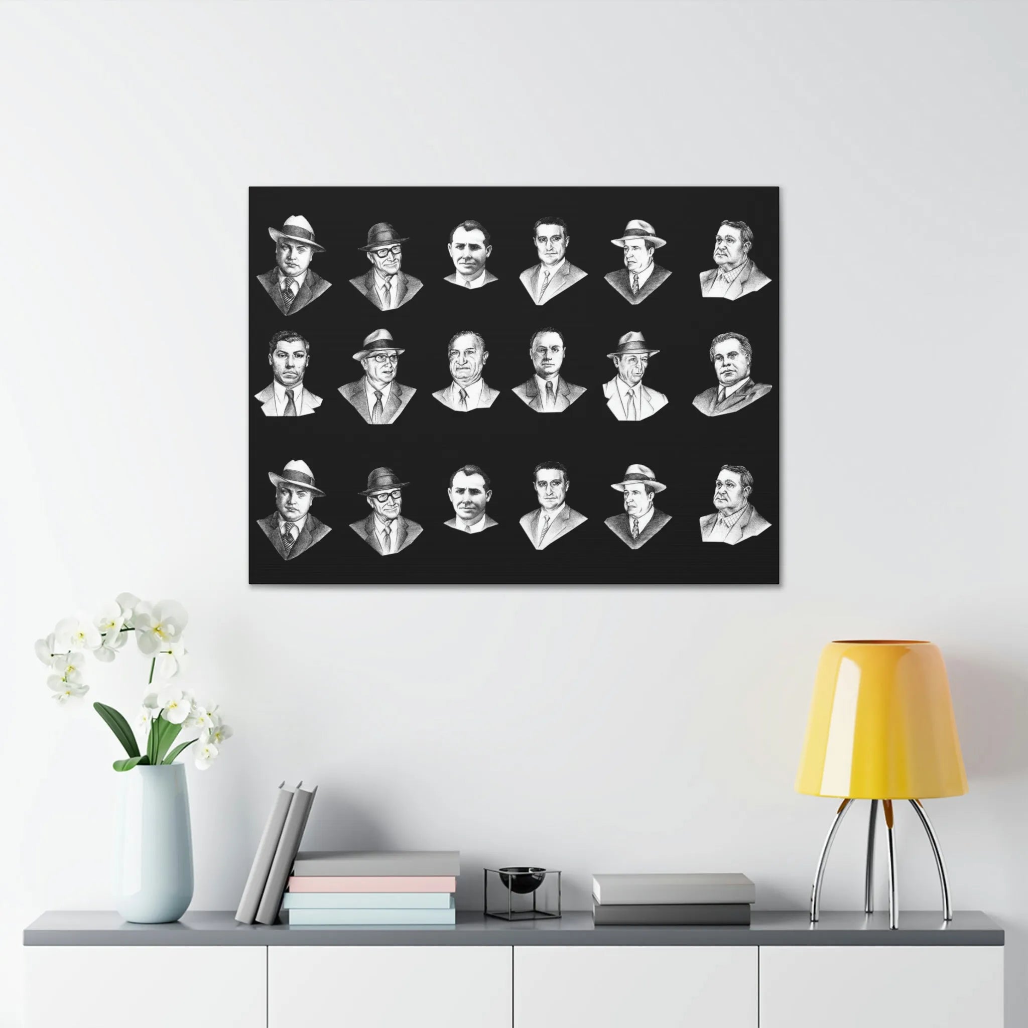 Top Real-Life Mob Bosses Cosa Nostra Canvas Gallery Wraps