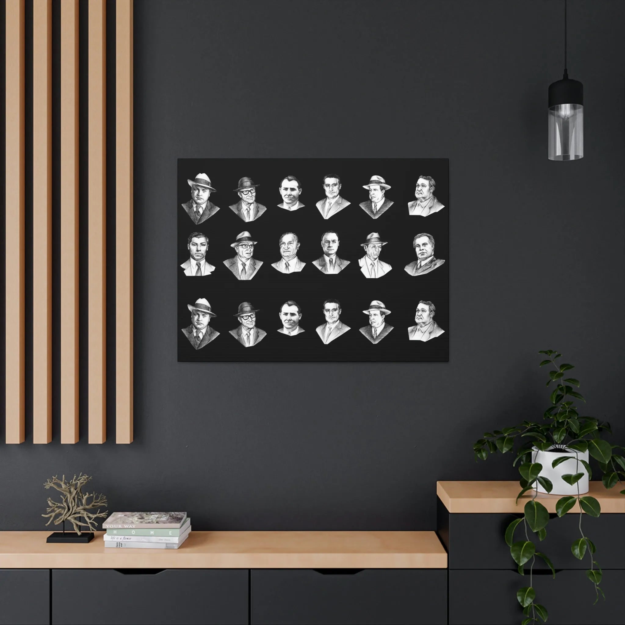 Top Real-Life Mob Bosses Cosa Nostra Canvas Gallery Wraps