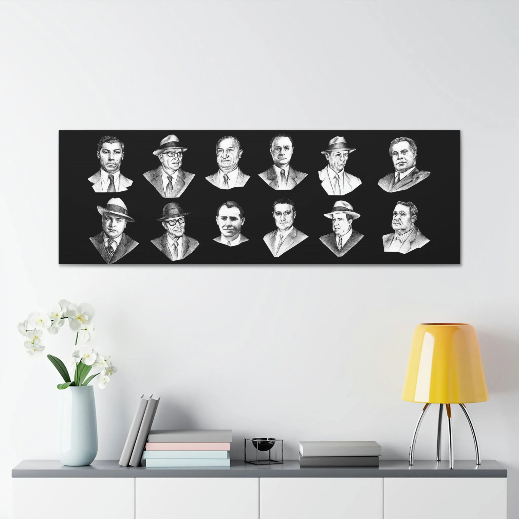Top Real-Life Mob Bosses Cosa Nostra Canvas Gallery Wraps