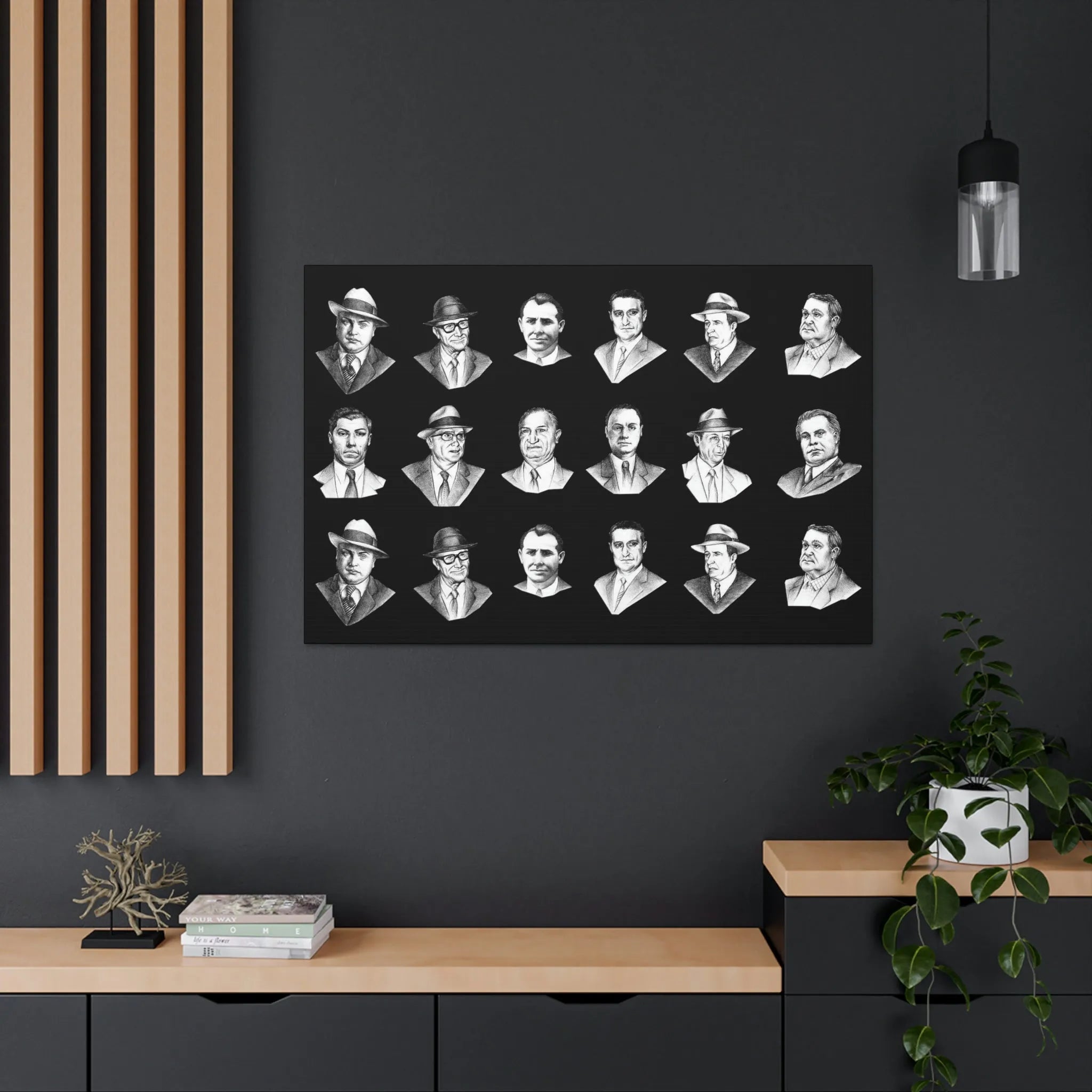Top Real-Life Mob Bosses Cosa Nostra Canvas Gallery Wraps