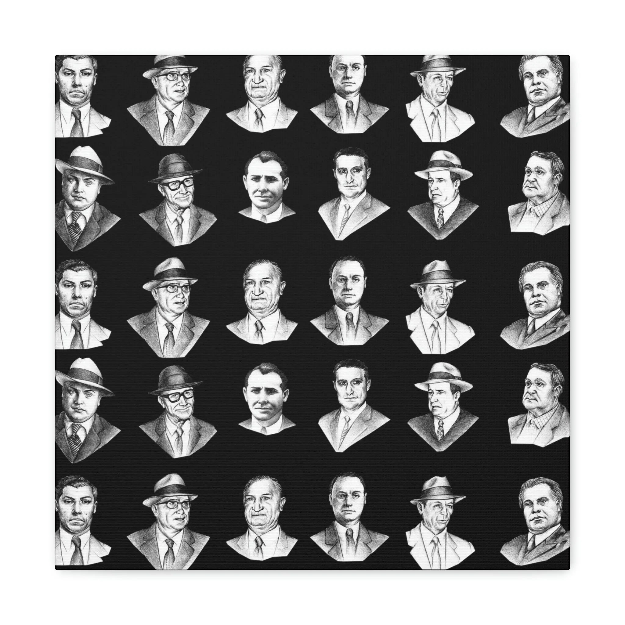 Top Real-Life Mob Bosses Cosa Nostra Canvas Gallery Wraps