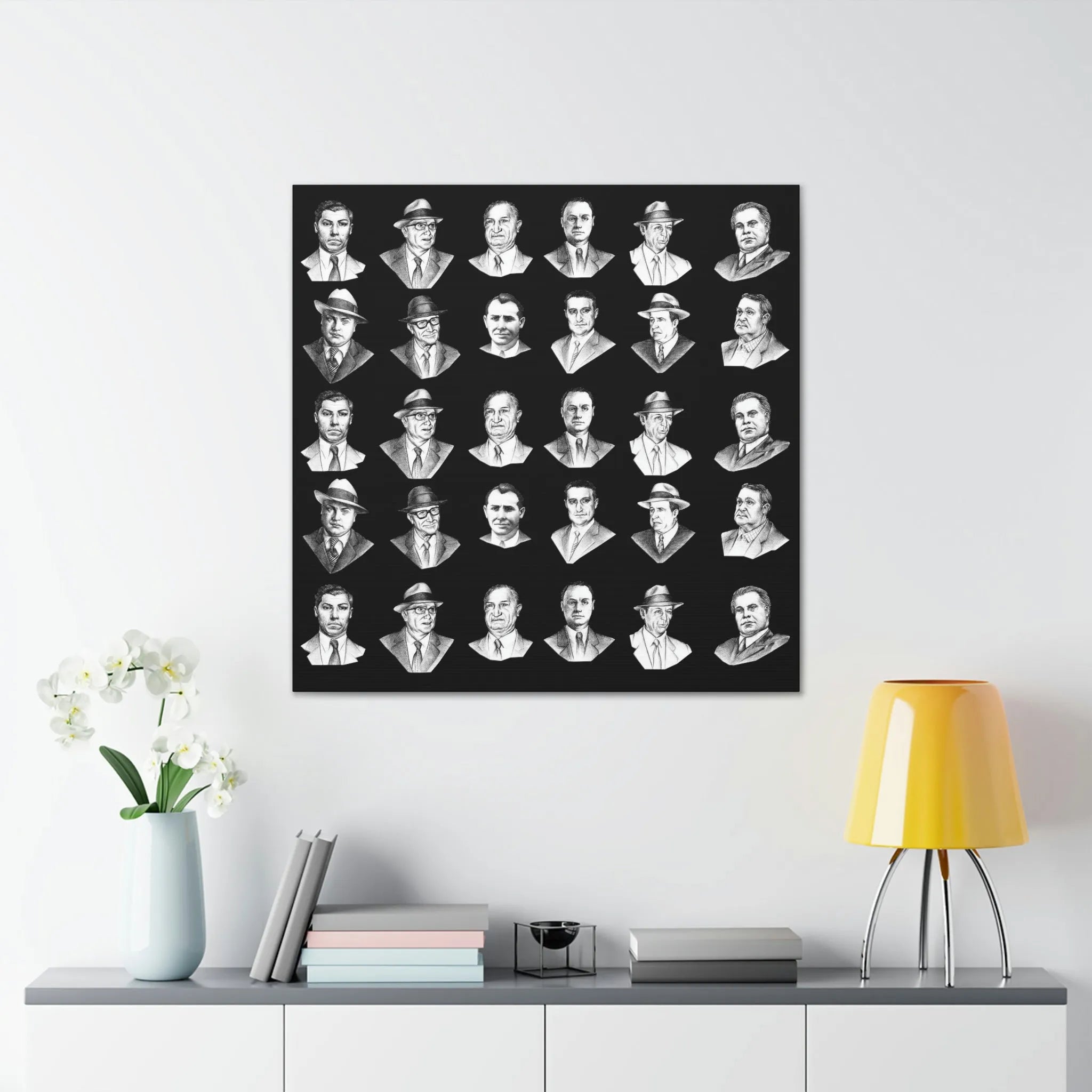 Top Real-Life Mob Bosses Cosa Nostra Canvas Gallery Wraps