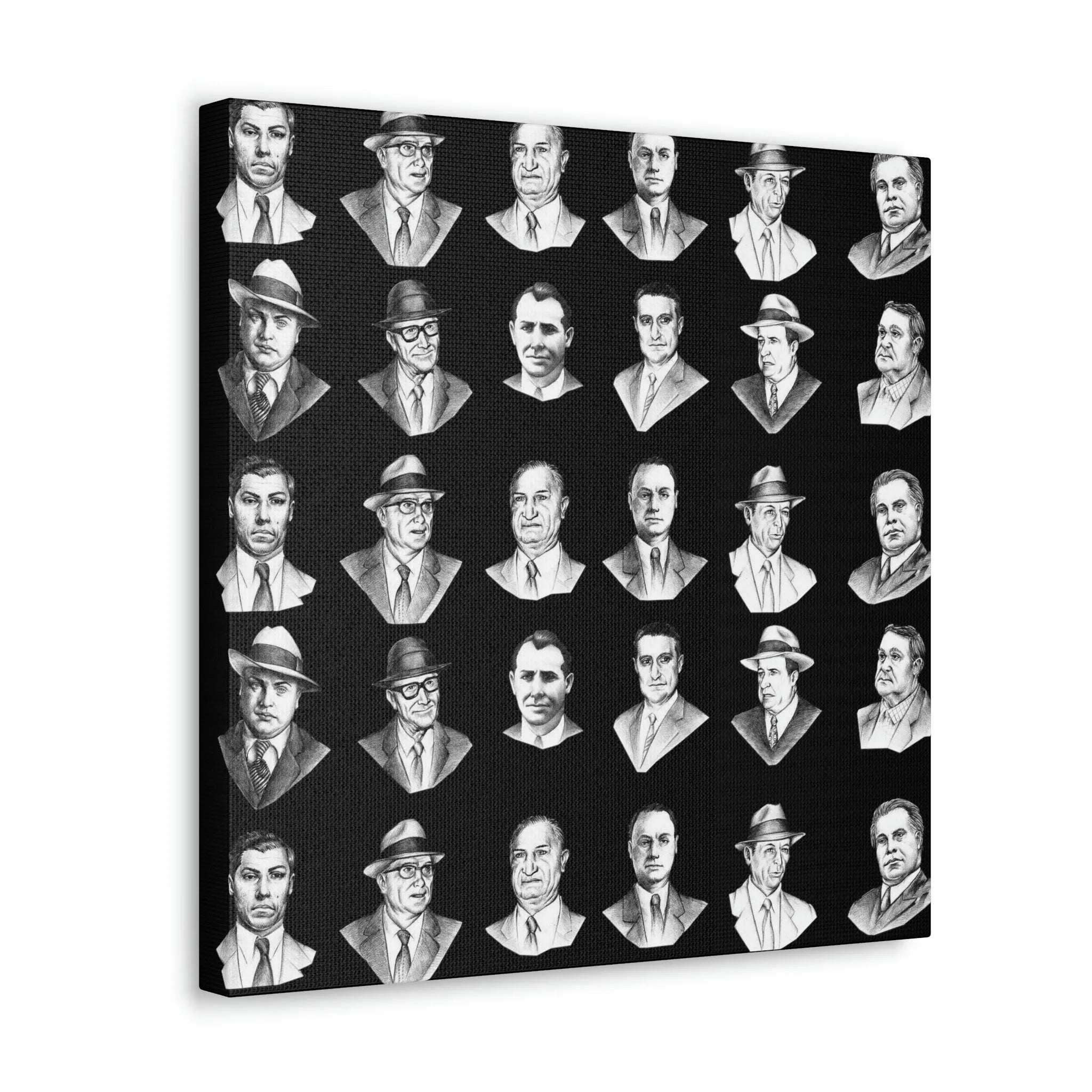 Top Real-Life Mob Bosses Cosa Nostra Canvas Gallery Wraps