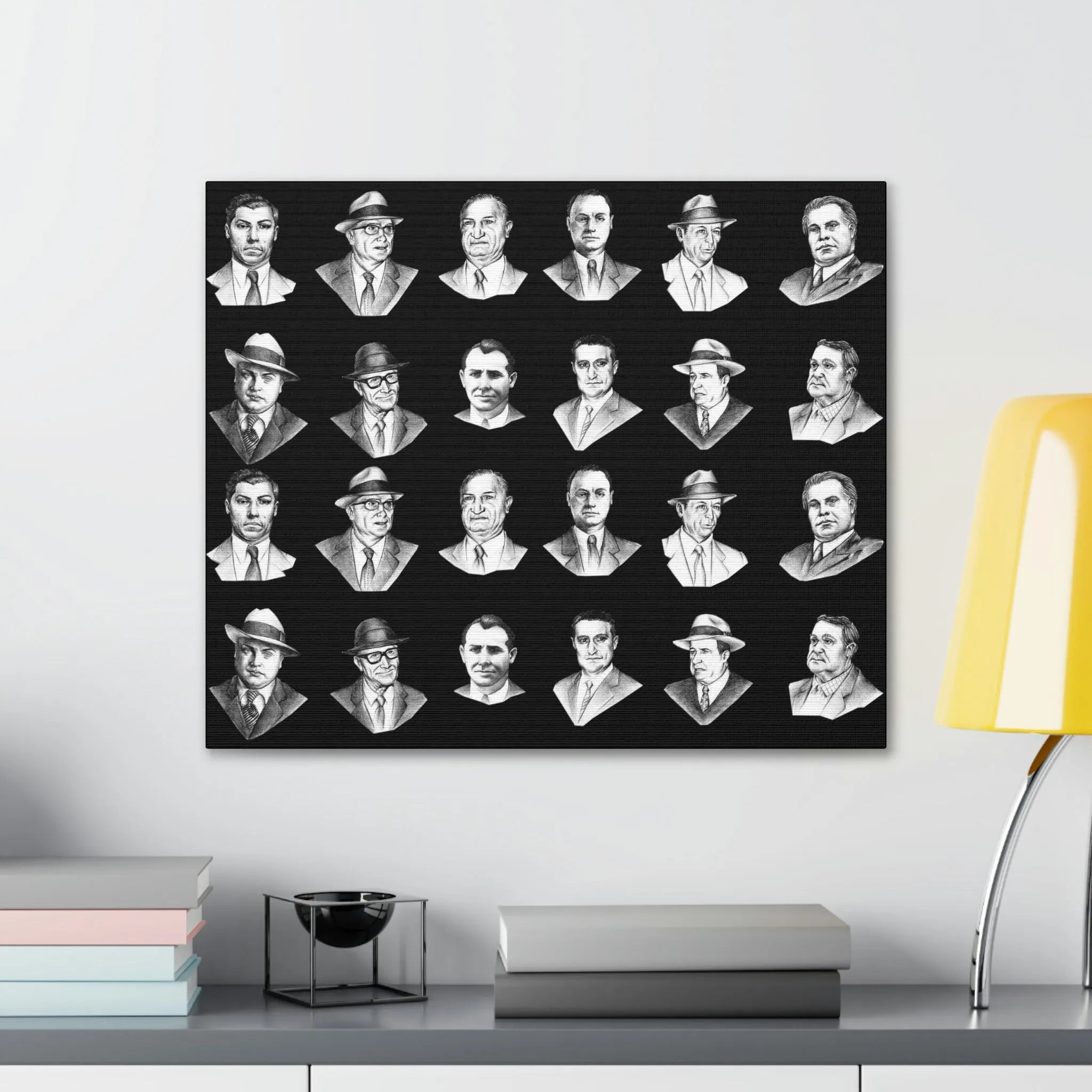 Top Real-Life Mob Bosses Cosa Nostra Canvas Gallery Wraps