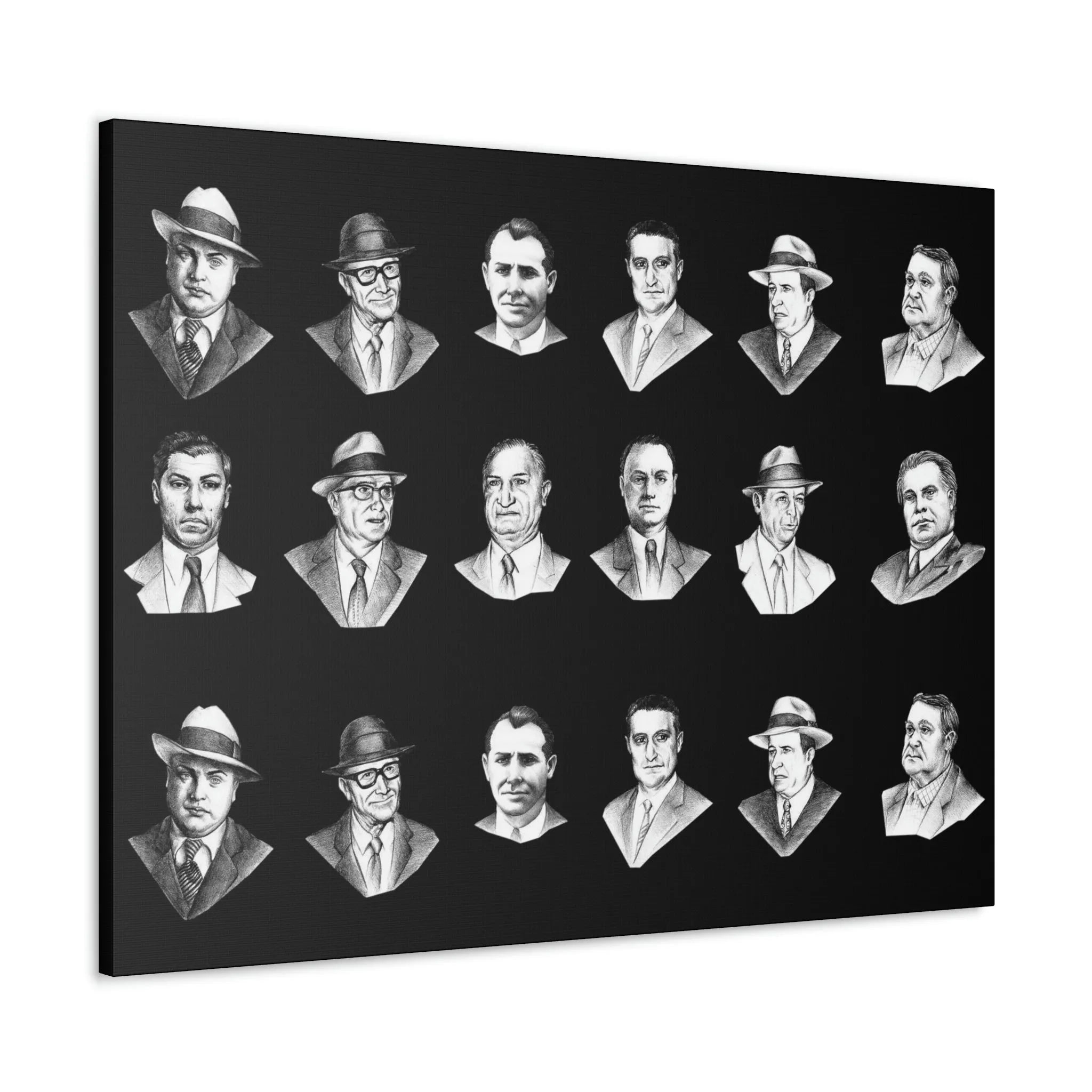 Top Real-Life Mob Bosses Cosa Nostra Canvas Gallery Wraps