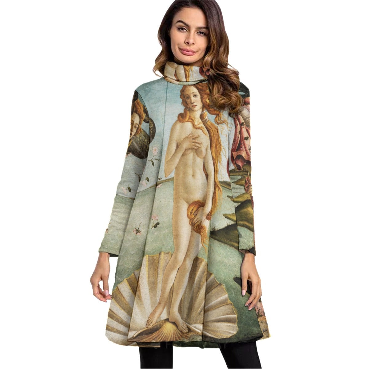 Birth Of Venus-Botticelli Women Spring Autumn Long Sleeve Dress