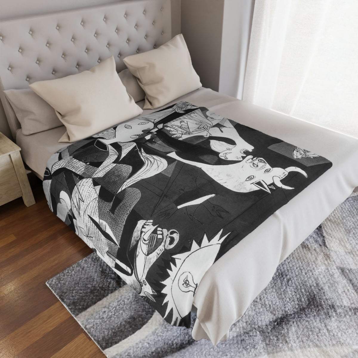 Cozy blanket showcasing the iconic Guernica masterpiece