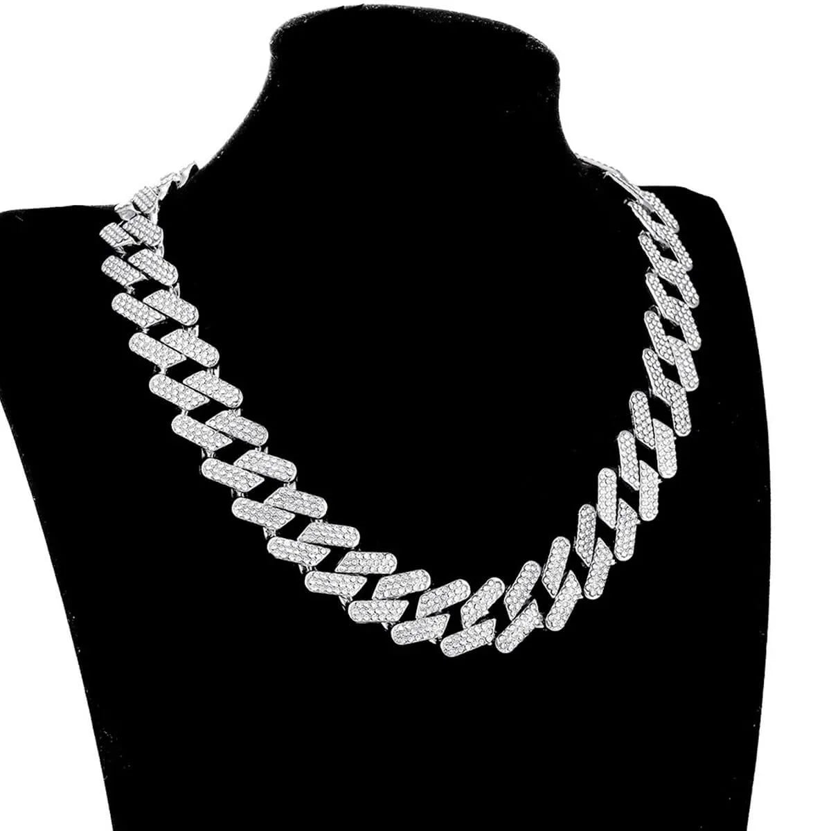 20 mm Iced Out Cuban Chain Big Diamond Necklace