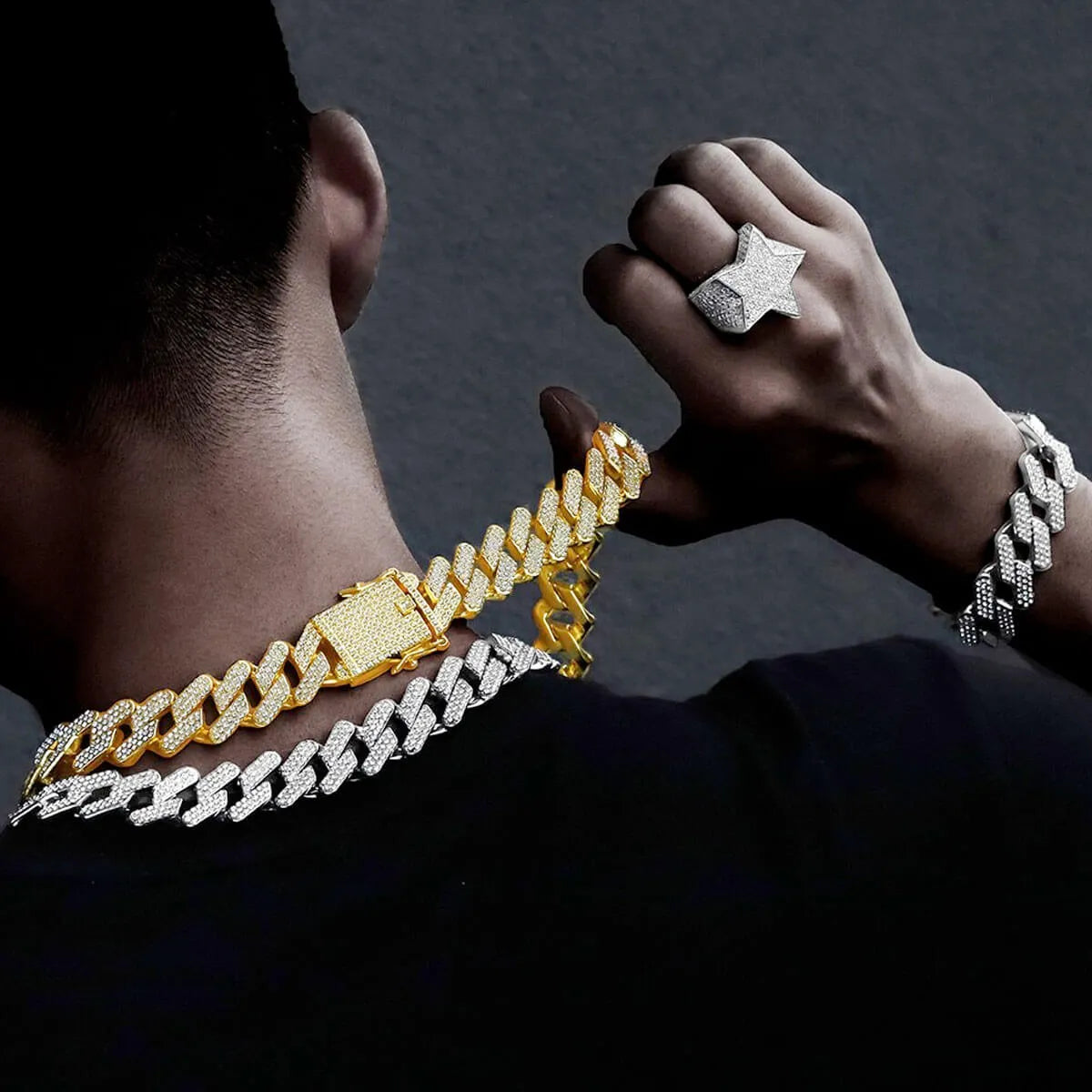 20 mm Iced Out Cuban Chain Big Diamond Necklace