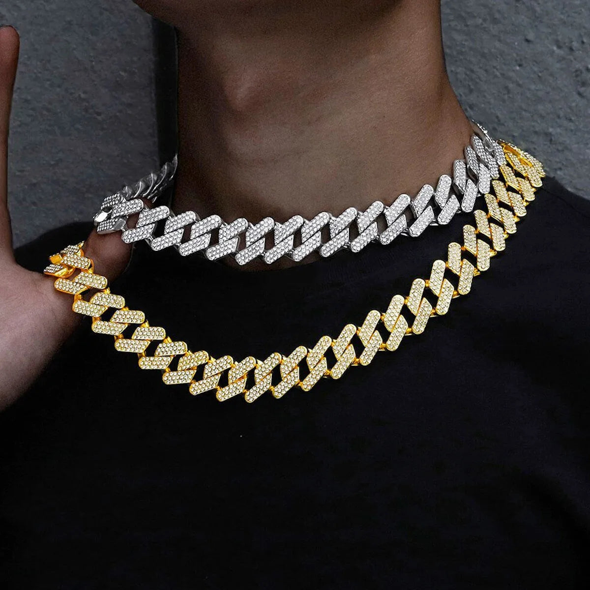 20 mm Iced Out Cuban Chain Big Diamond Necklace