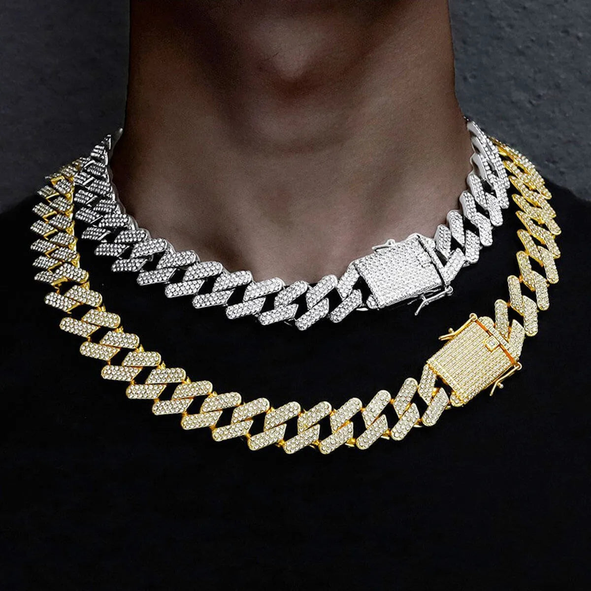 20 mm Iced Out Cuban Chain Big Diamond Necklace