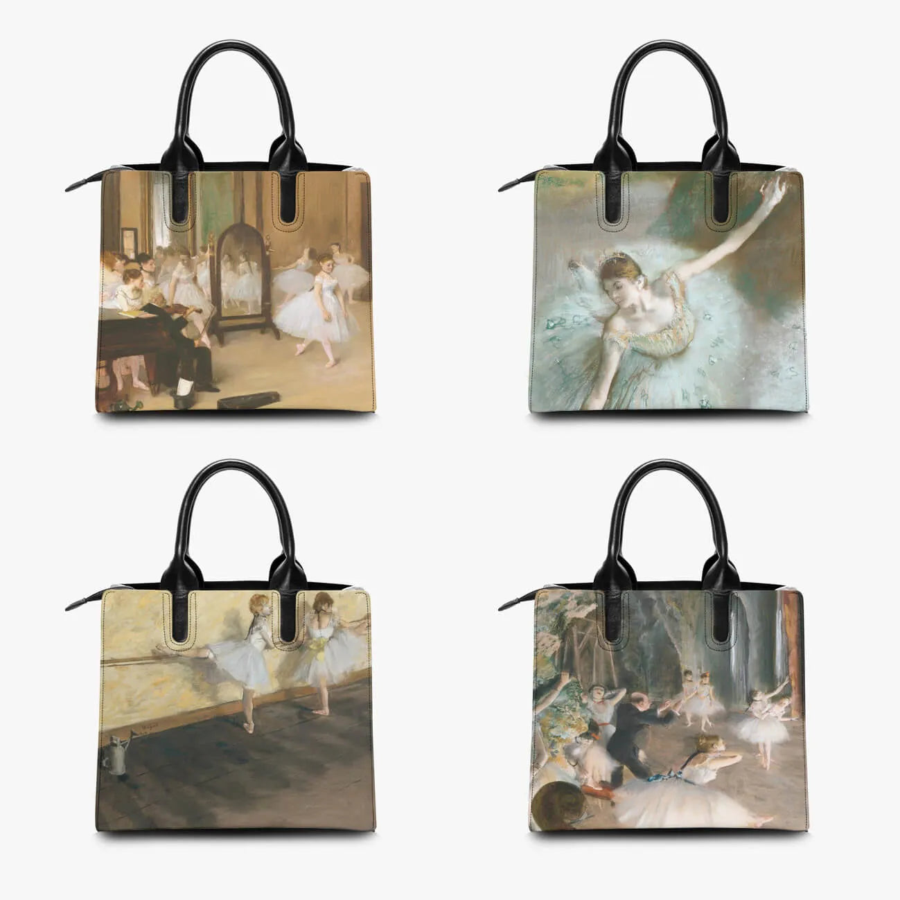 Ballet at the Paris Opera Edgar Degas Leather Handbag