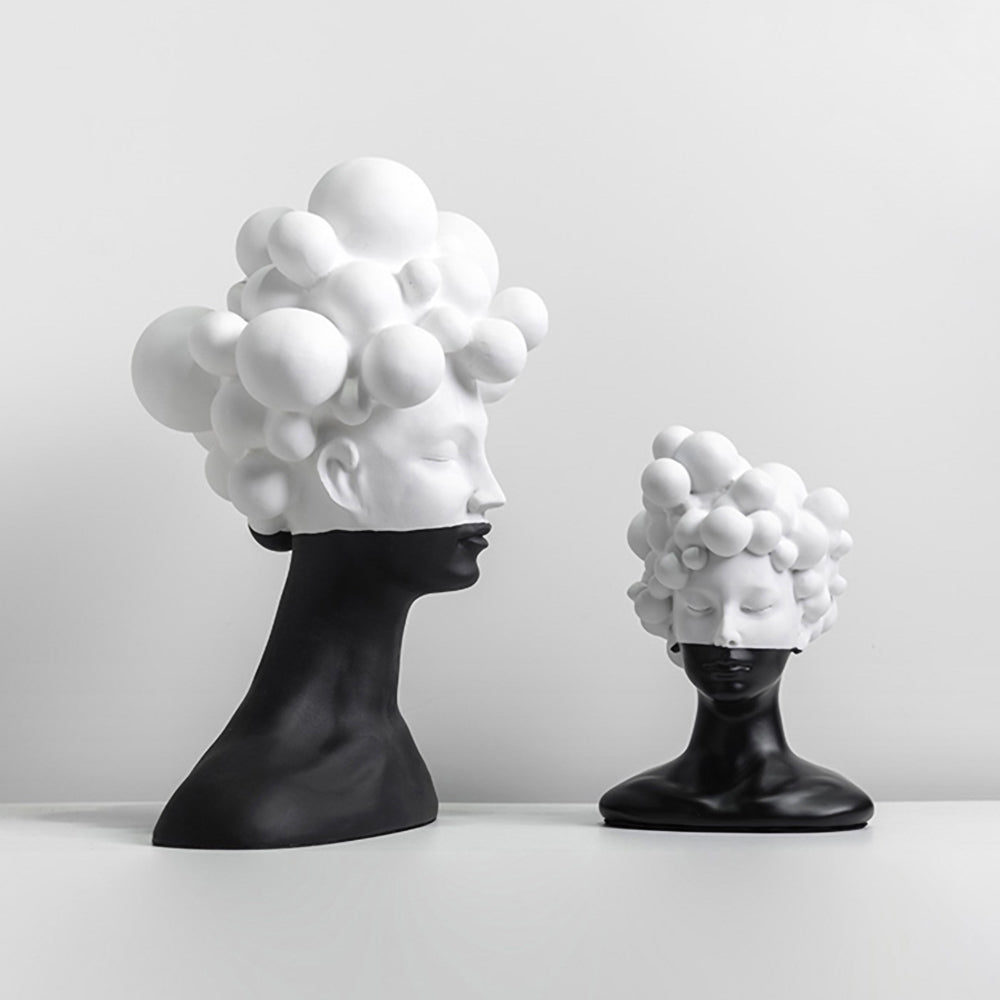 Chic Black and White Art - Minimalist Statue of a Female Head