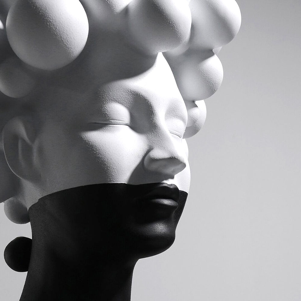 Black and White Face Statue