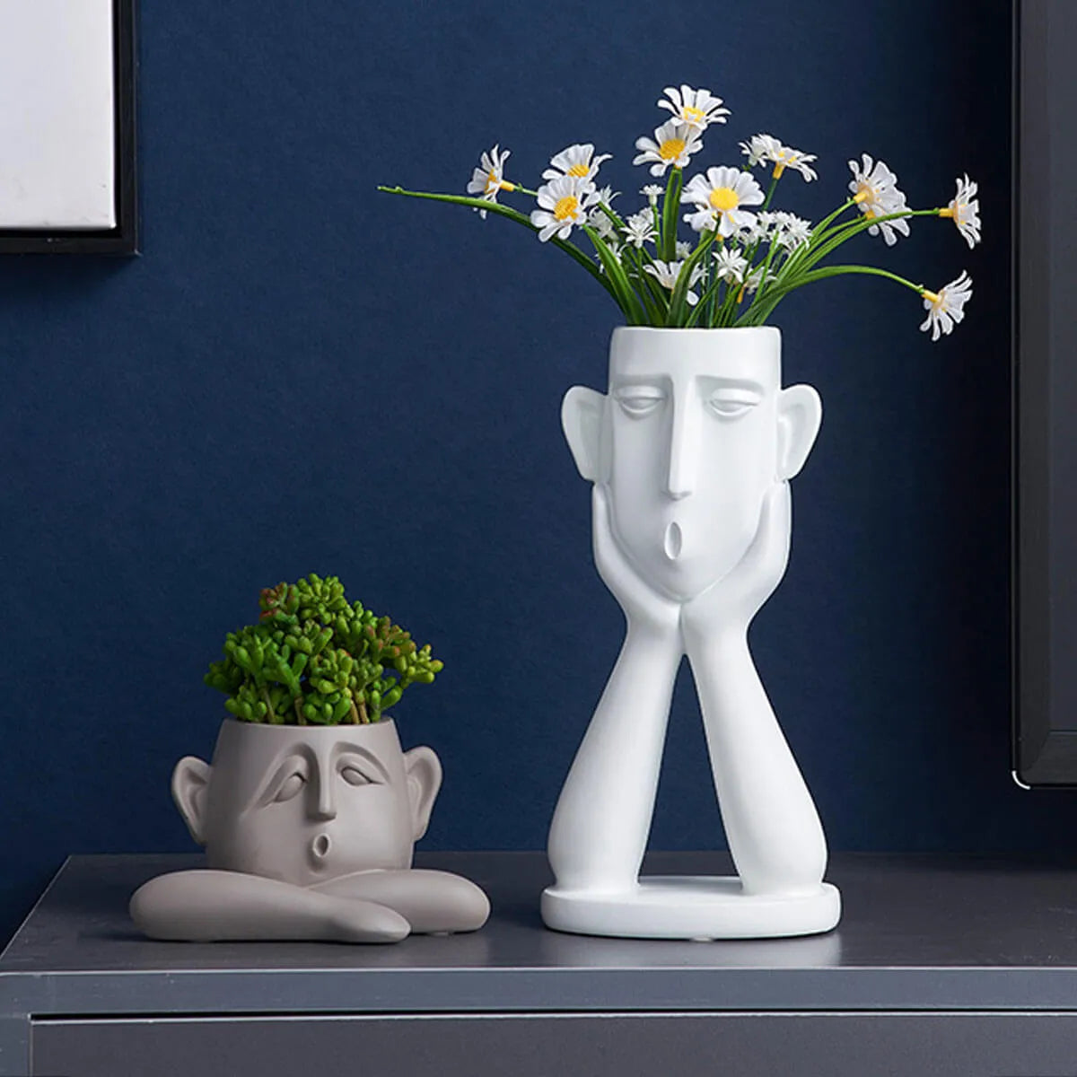 Decoration Vase Family Faces Portrait Head Sculpture