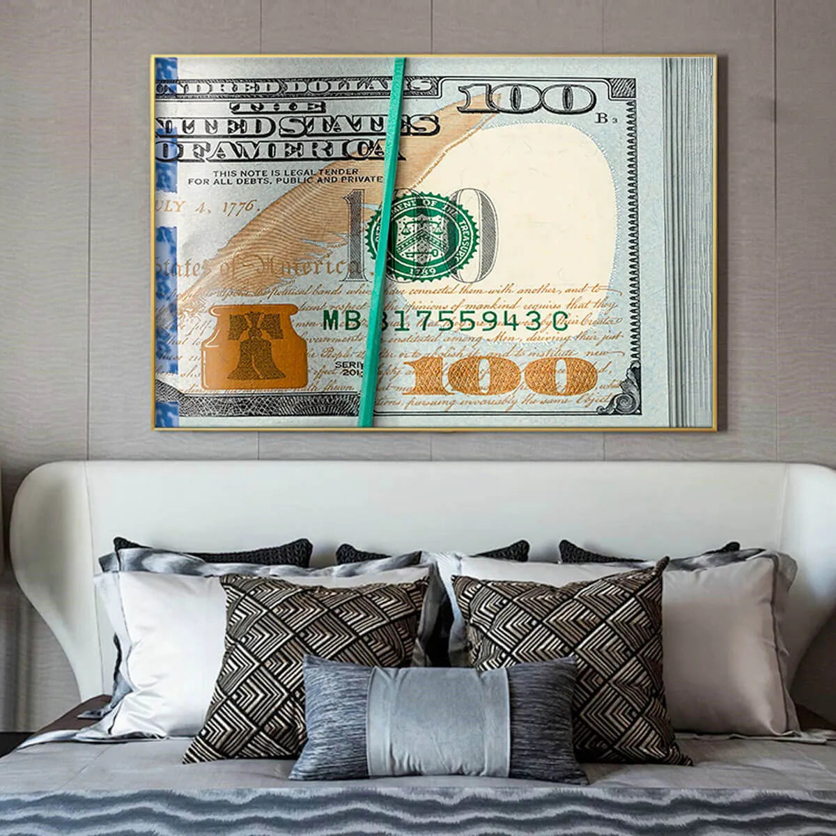 A Hundred Dollar Money Inspirational Art Canvas Painting Print Wall Art