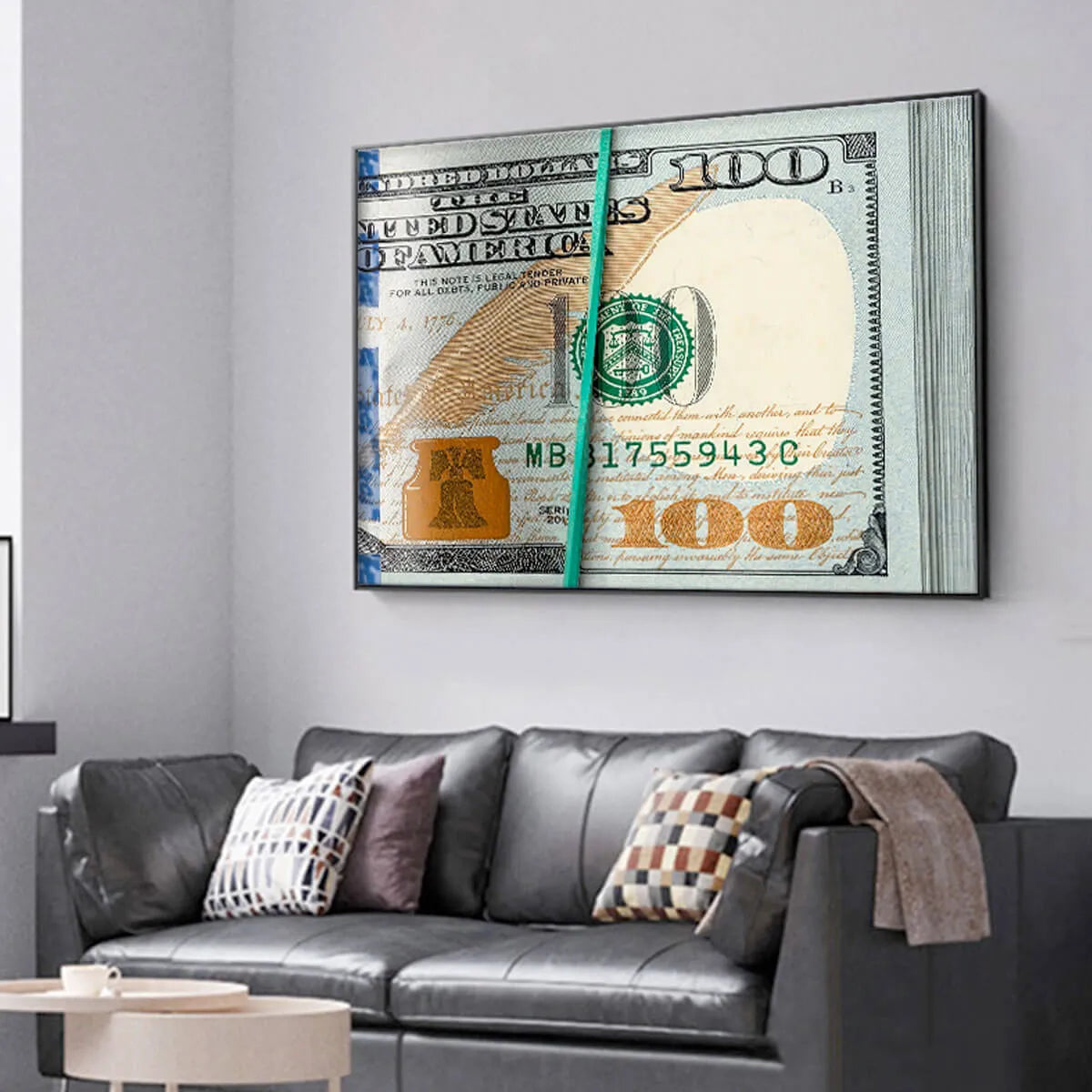 A Hundred Dollar Money Inspirational Art Canvas Painting Print Wall Art