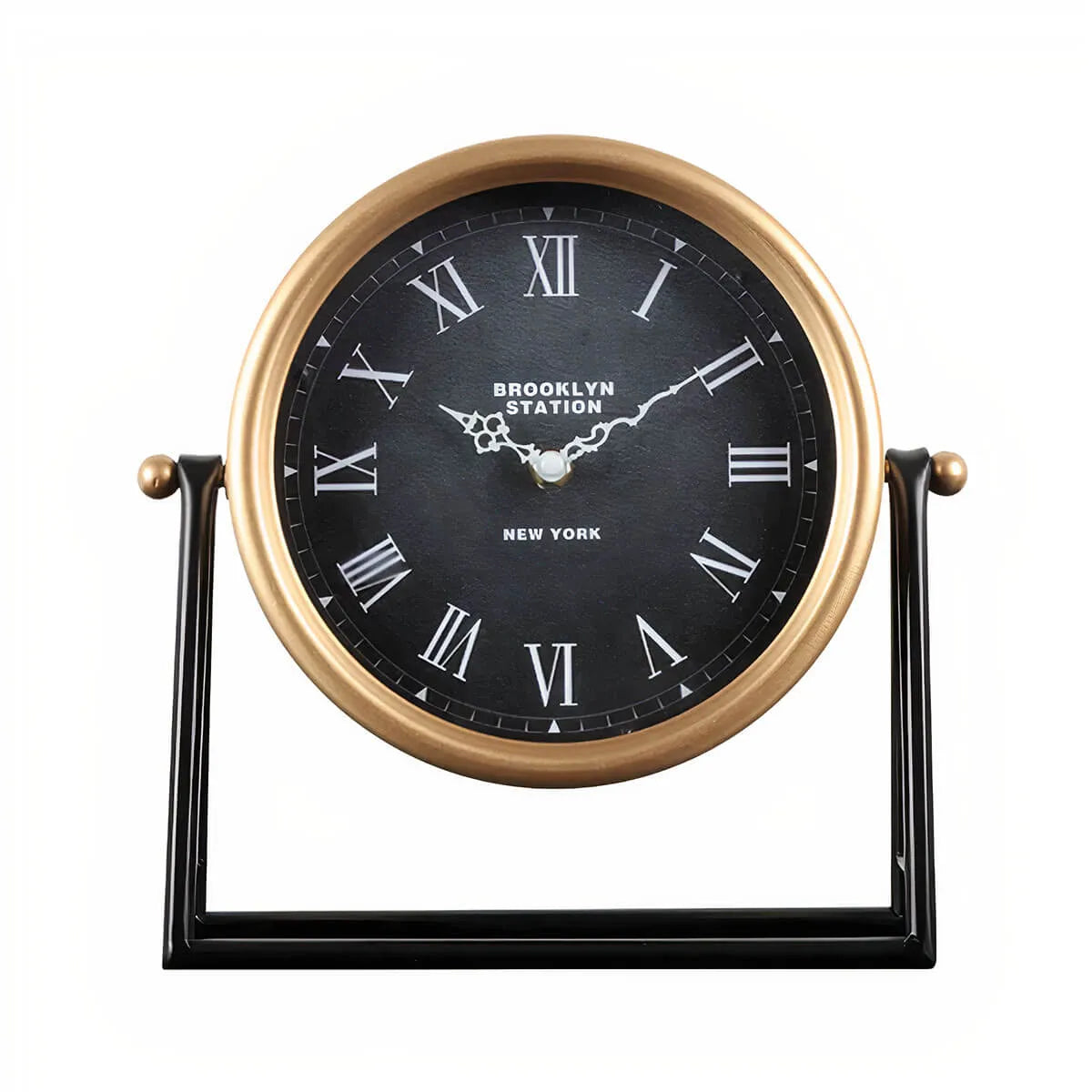 American Vintage Style Metal Iron Desktop Table Clock