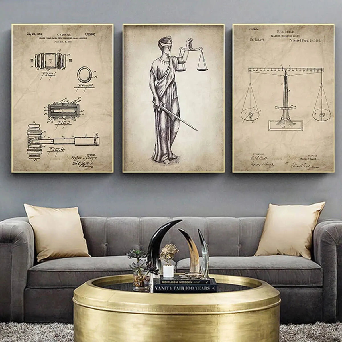 Attorney Lady Justice Law Canvas Painting Of Justice Lawyer Print Wall Art