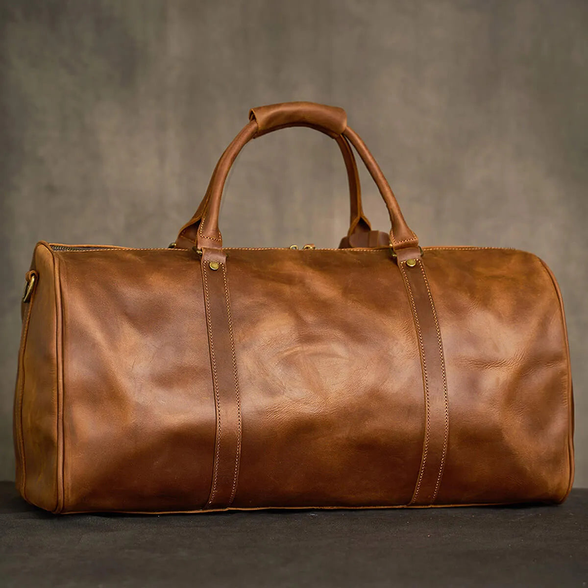 Authentic Leather Vintage Cowhide Travel Luggage Bag