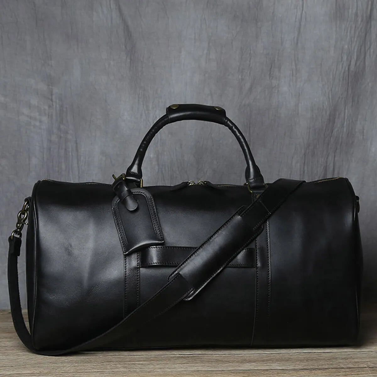 Authentic Leather Vintage Cowhide Travel Luggage Bag