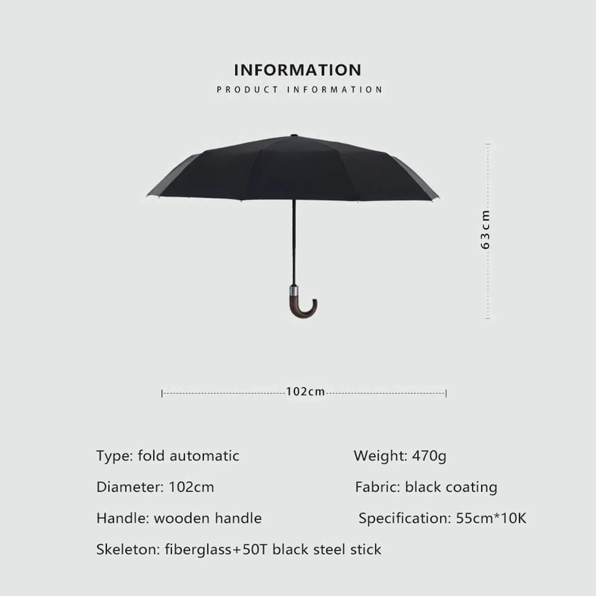 Automatic Windproof Luxury Business Umbrella