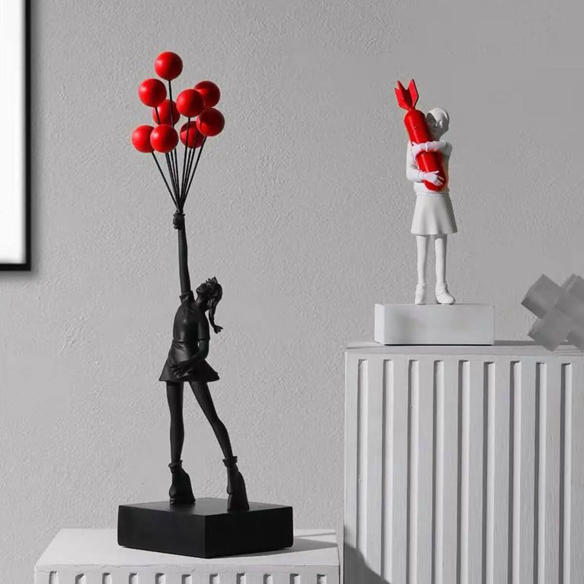 Iconic Street Art Decor - Banksy Inspired Balloon Girl Sculpture