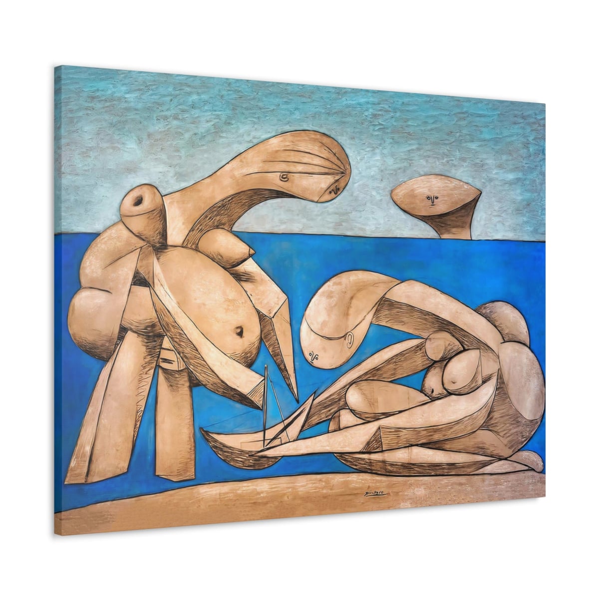 Piece of Art History - Bathing on the Beach by Picasso Canvas Wrap